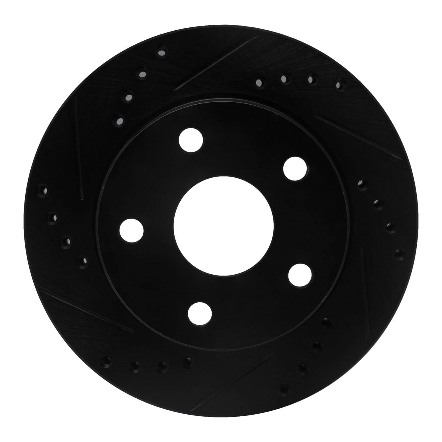 R1 Concepts 91-94 Toyota Previa Front Left Drilled & Slotted Black Brake Rotor
