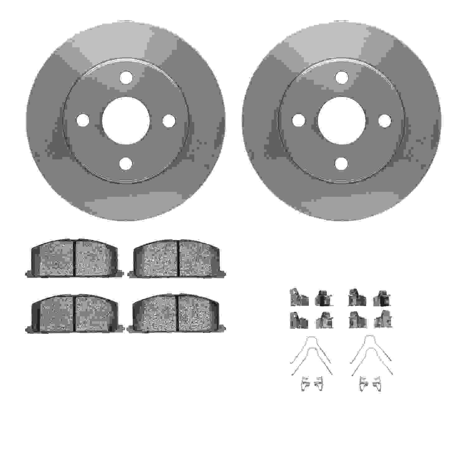 R1 Concepts 91-94 Toyota Tercel Front Brake Rotor Set w/Optimum OE Pads and Hardware