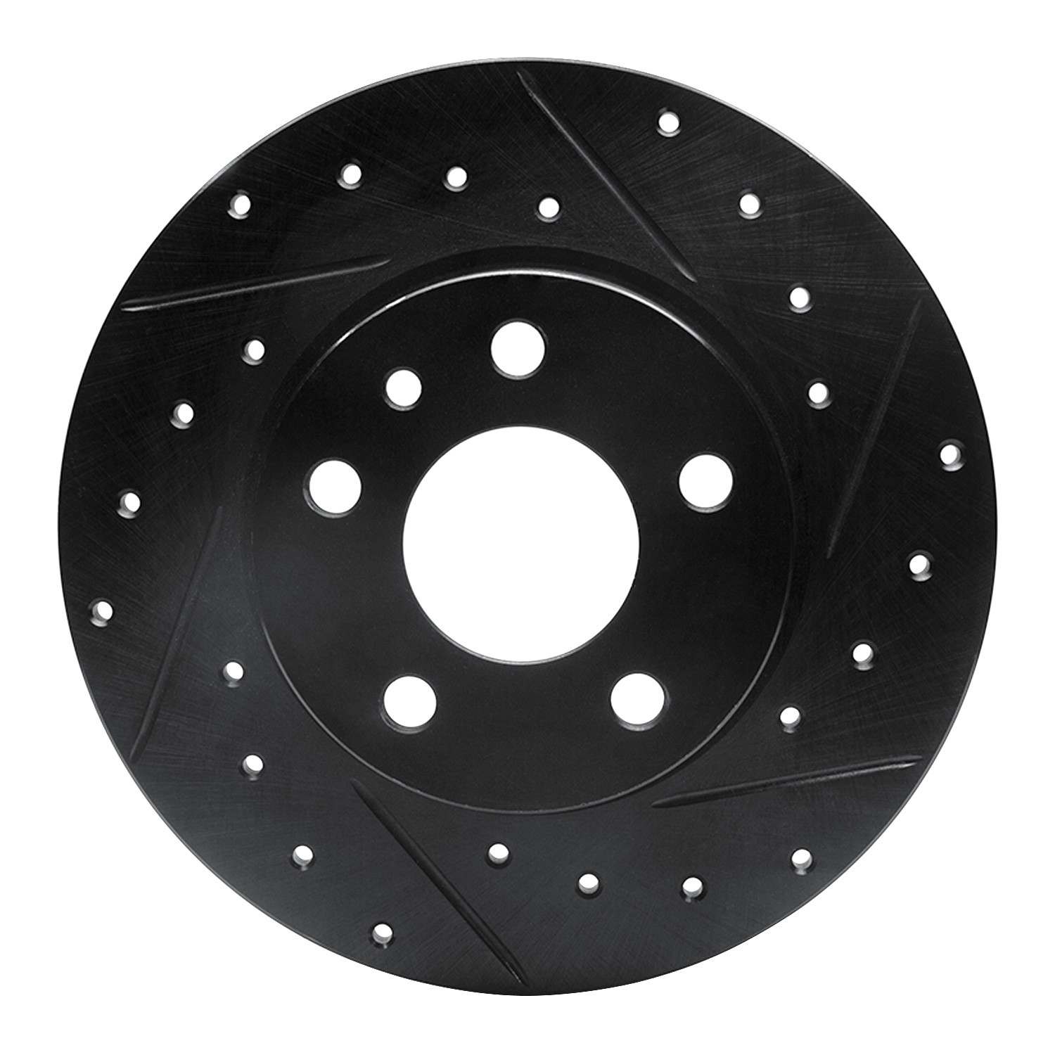 R1 Concepts 91-95 Alfa Romeo 164 Rear Right Drilled & Slotted Black Brake Rotor