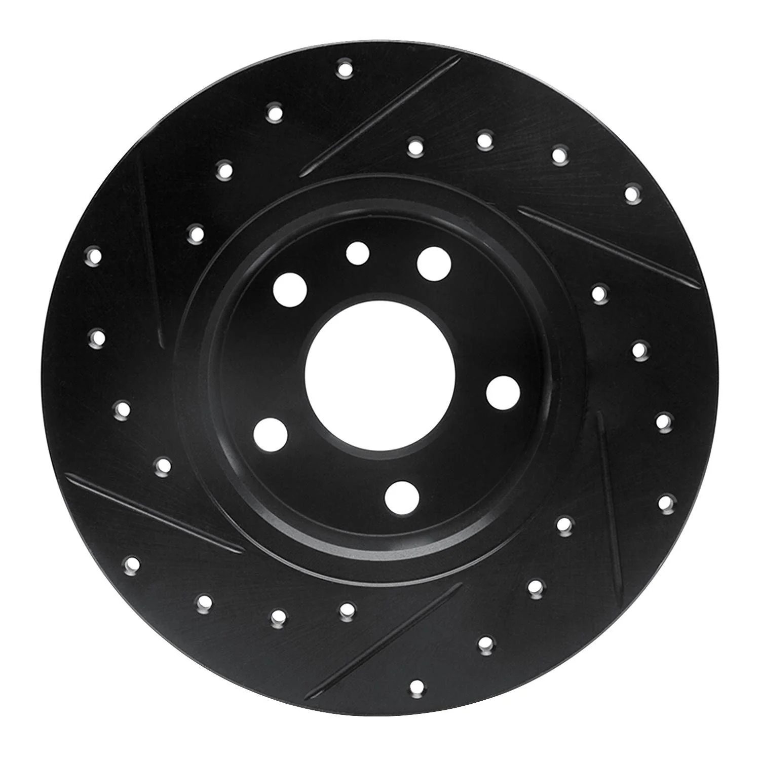 R1 Concepts 91-95 Alfa Romeo 164 Rear Right Drilled & Slotted Black Brake Rotor - Image 2