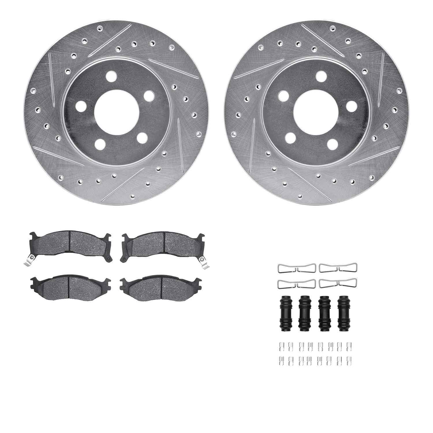 R1 Concepts 91-95 Chrysler Town & Country (Van) Front Drill/Slot Silver Rotors w/Optimum Pads
