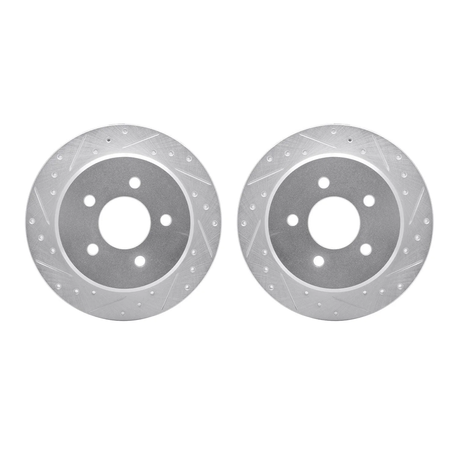 R1 Concepts 91-95 Ford Crown Victoria Rear Drilled & Slotted Silver Brake Rotor Set