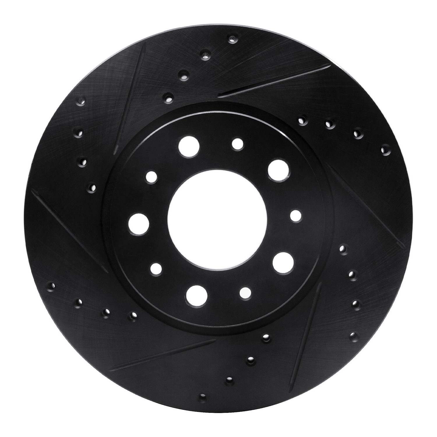 R1 Concepts 91-95 Volvo 780 Front Left Drilled & Slotted Black Brake Rotor