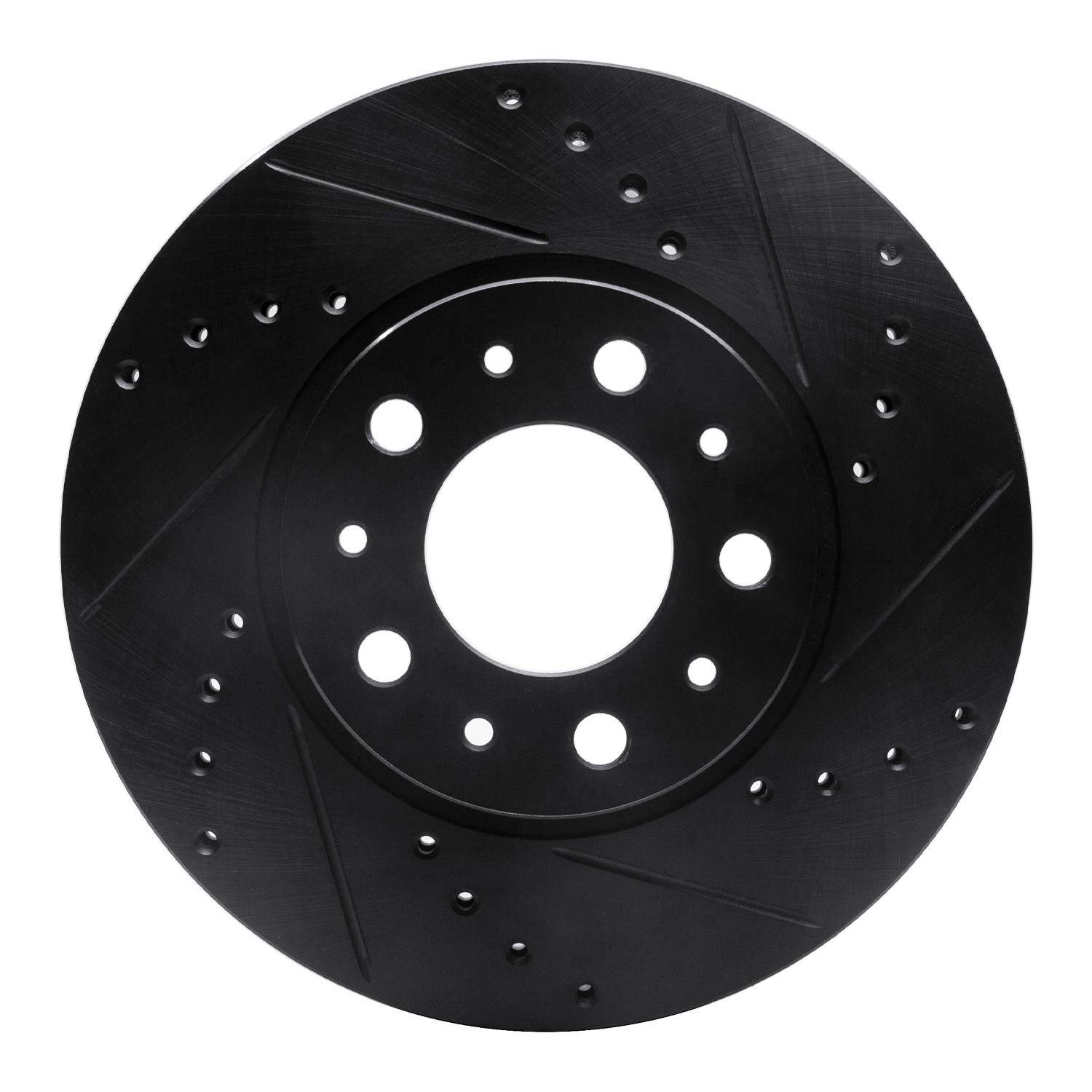 R1 Concepts 91-95 Volvo 780 Front Right Drilled & Slotted Black Brake Rotor