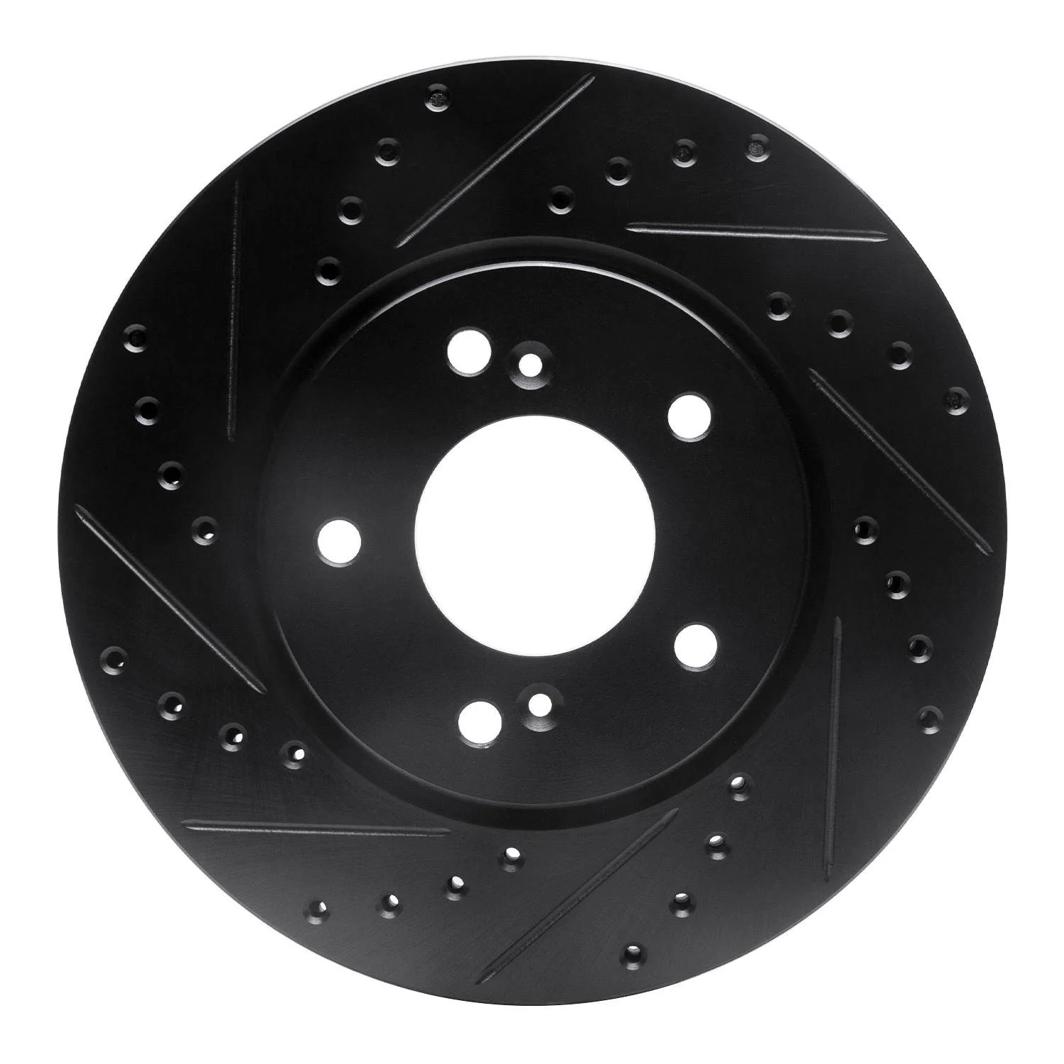 R1 Concepts 91-96 Acura NSX Front Left Drilled & Slotted Black Brake Rotor