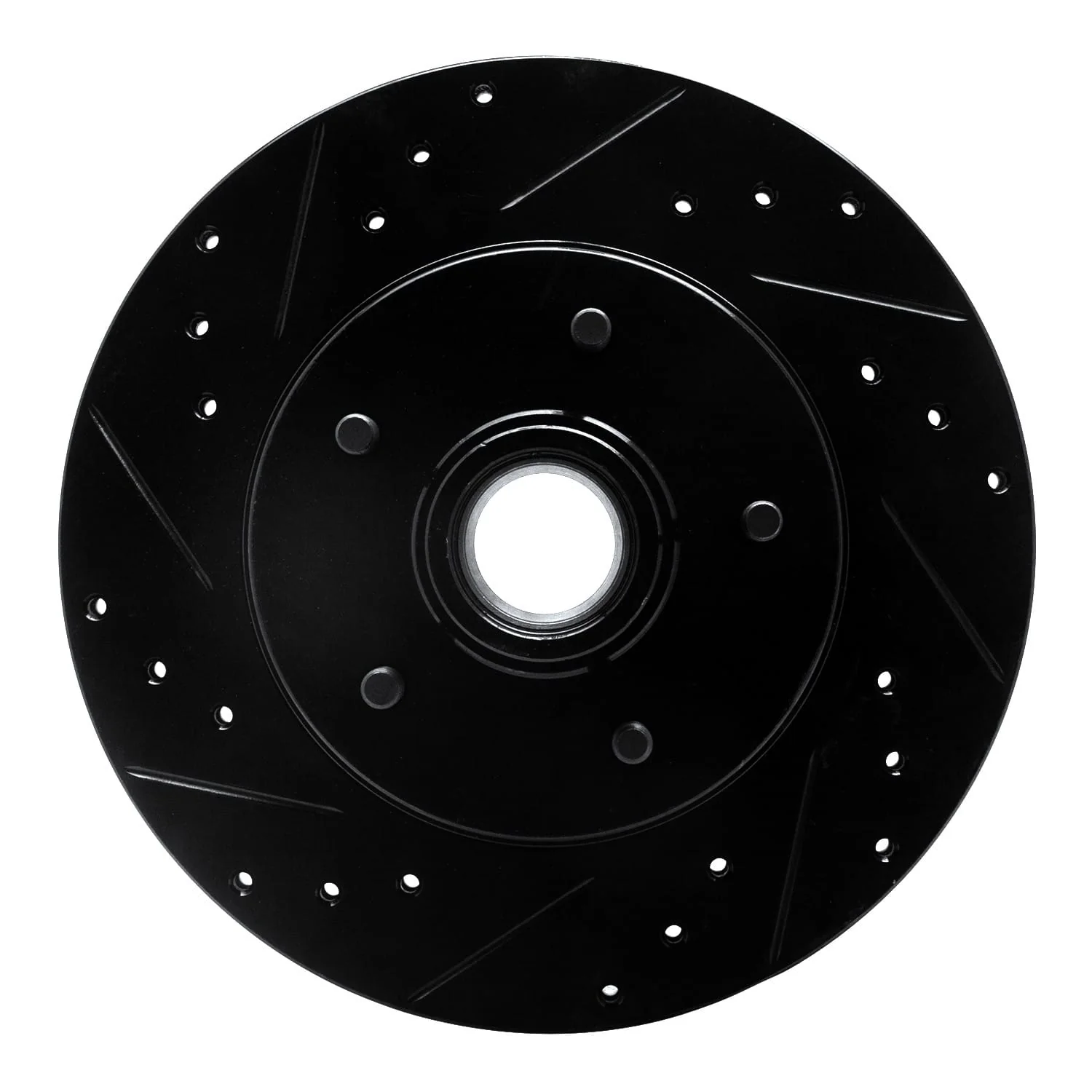 R1 Concepts 91-96 Buick COMMERCIAL CHASSIS Front Left Drilled & Slotted Black Brake Rotor