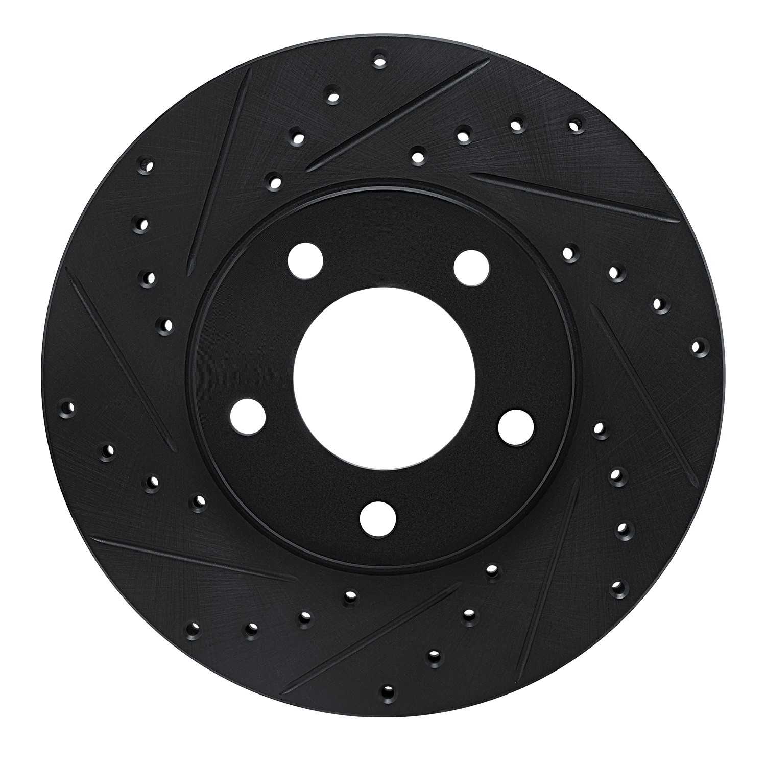 R1 Concepts 91-96 Chrysler Town & Country Front Left Drilled & Slotted Black Brake Rotor