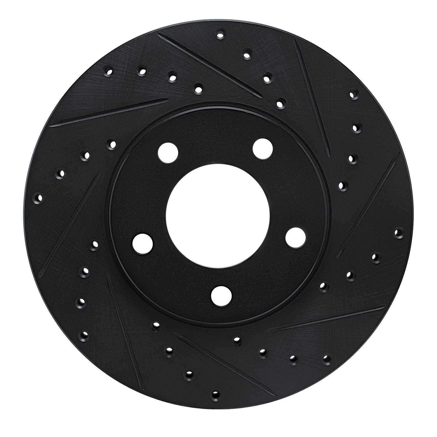 R1 Concepts 91-96 Chrysler Town & Country Front Right Drilled & Slotted Black Brake Rotor
