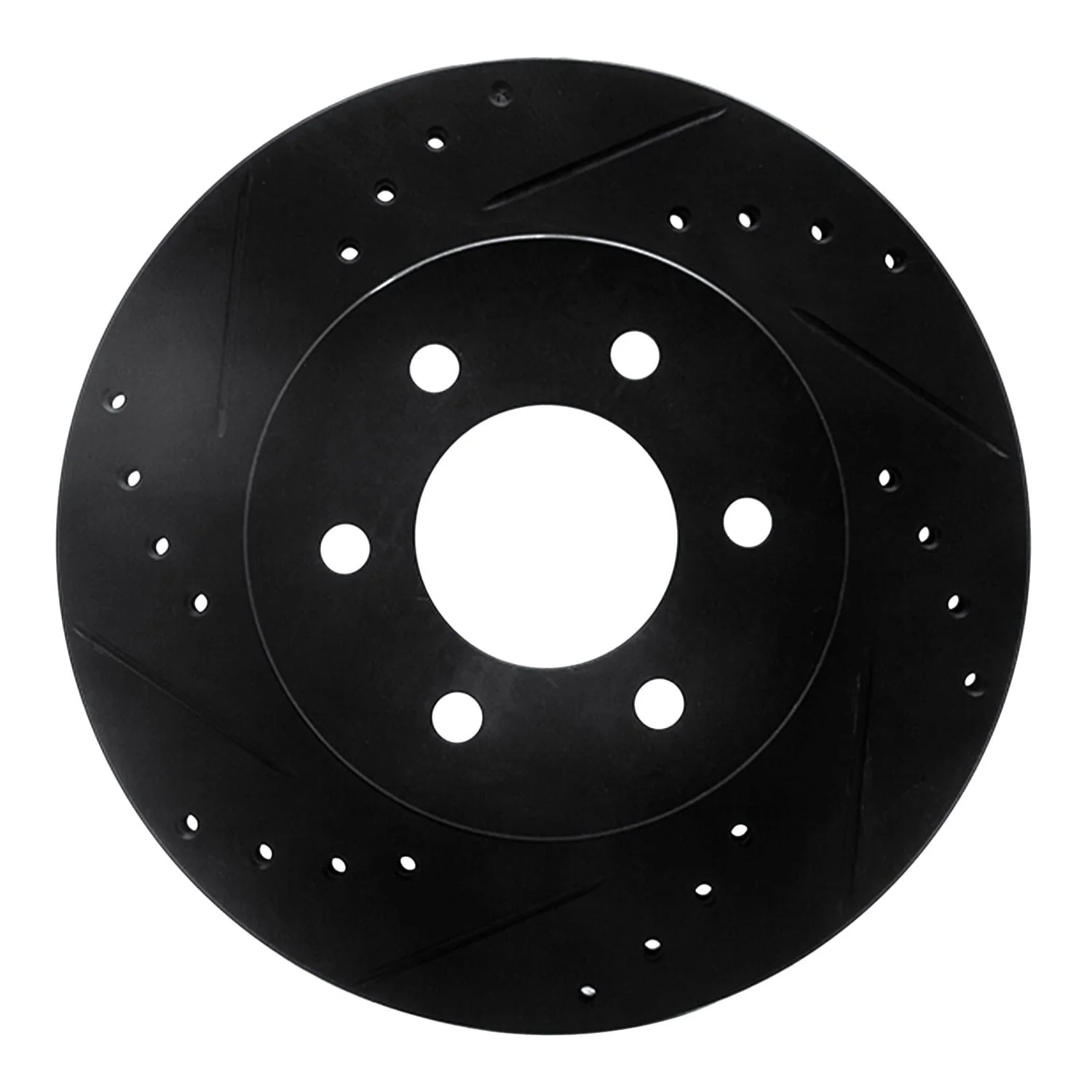 R1 Concepts 91-96 Dodge Dakota 4WD Front Left Drilled & Slotted Black Brake Rotor