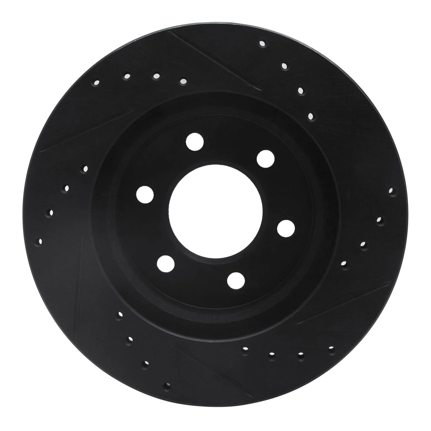 R1 Concepts 91-96 Dodge Dakota 4WD Front Left Drilled & Slotted Black Brake Rotor - Image 2
