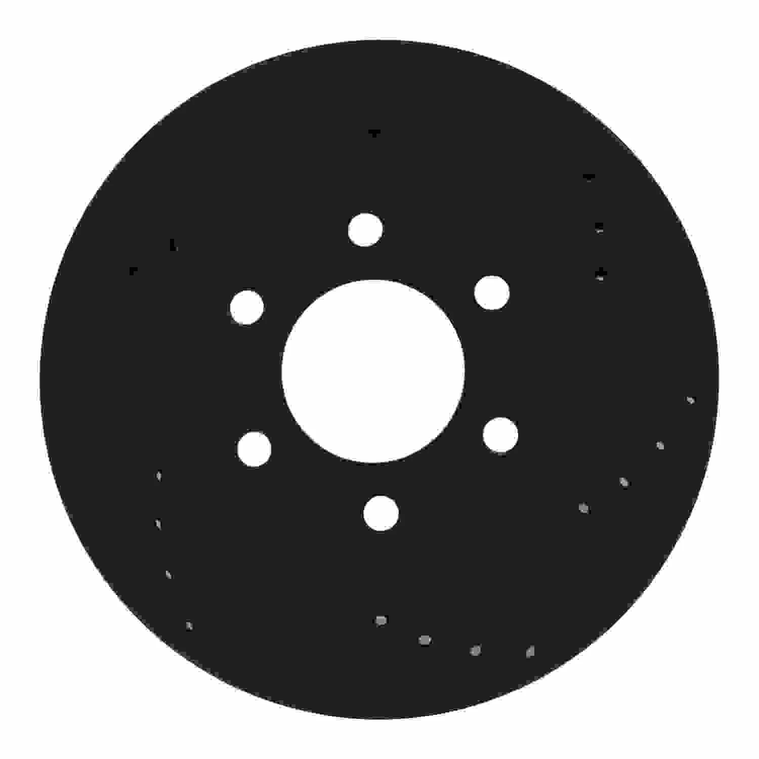 R1 Concepts 91-96 Dodge Dakota 4WD Front Right Drilled & Slotted Black Brake Rotor