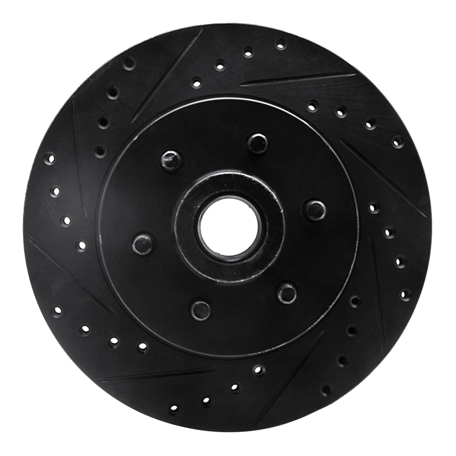 R1 Concepts 91-96 Dodge Dakota RWD Front Left Drilled & Slotted Black Brake Rotor