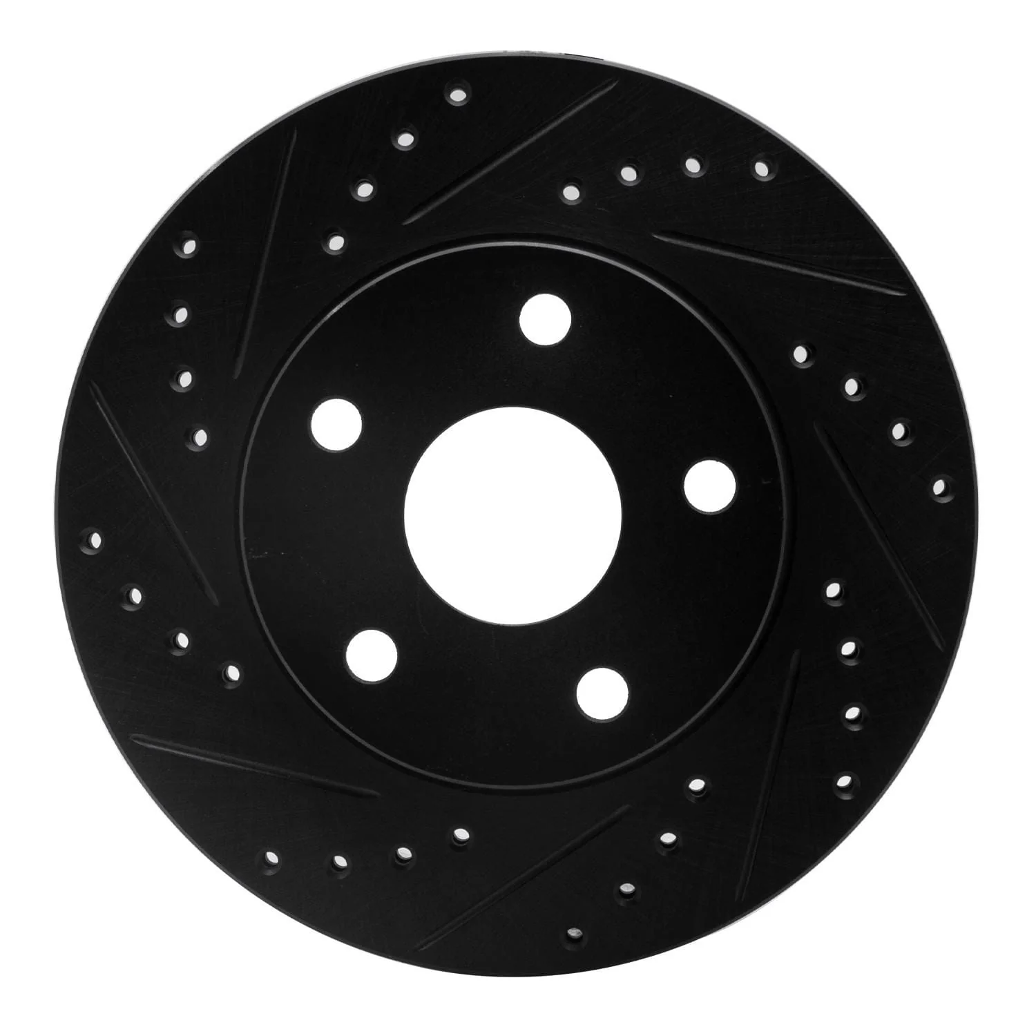 R1 Concepts 91-96 Toyota Previa Front Left Drilled & Slotted Black Brake Rotor