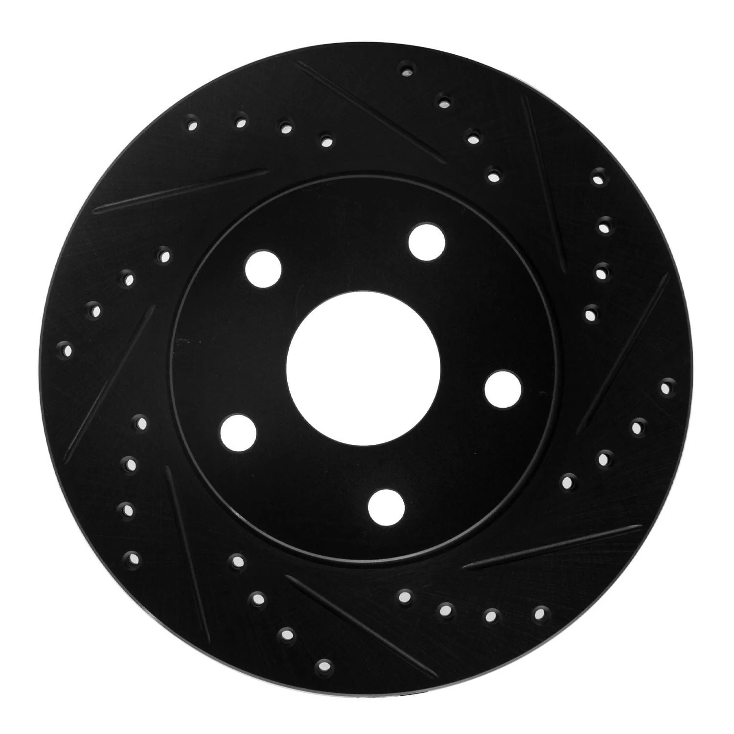 R1 Concepts 91-96 Toyota Previa Front Right Drilled & Slotted Black Brake Rotor