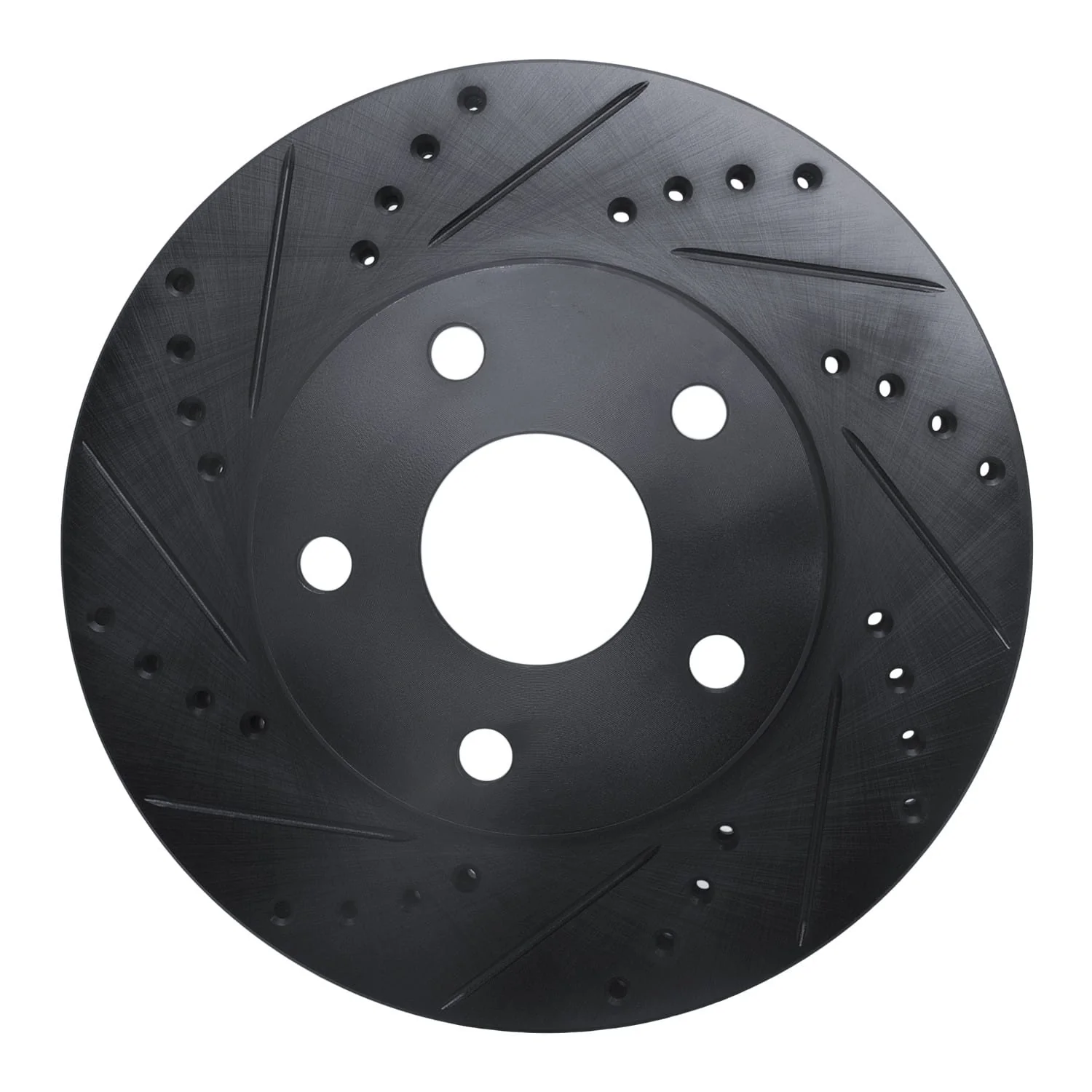 R1 Concepts 91-97 Toyota Previa Front Left Drilled & Slotted Black Brake Rotor
