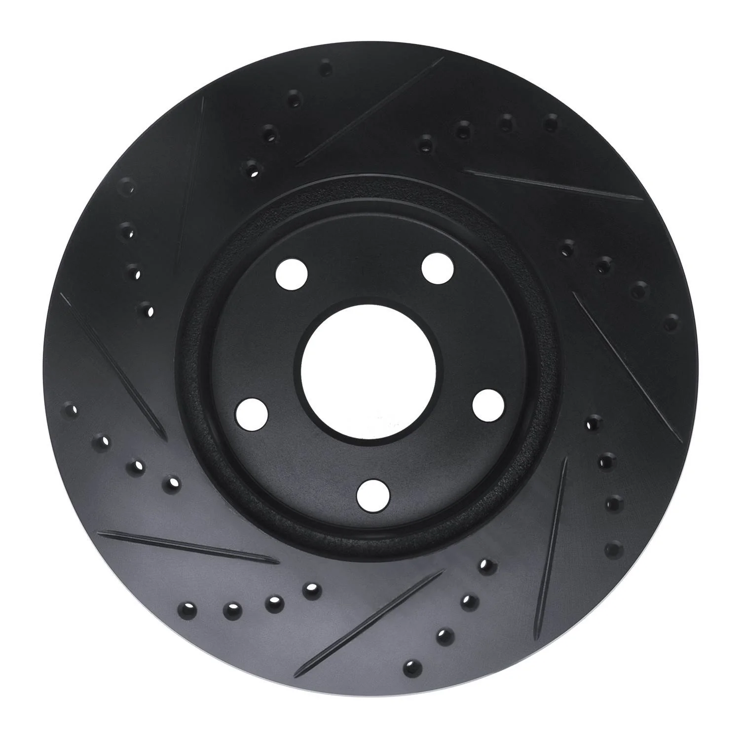 R1 Concepts 91-97 Toyota Previa Front Right Drilled & Slotted Black Brake Rotor - Image 2