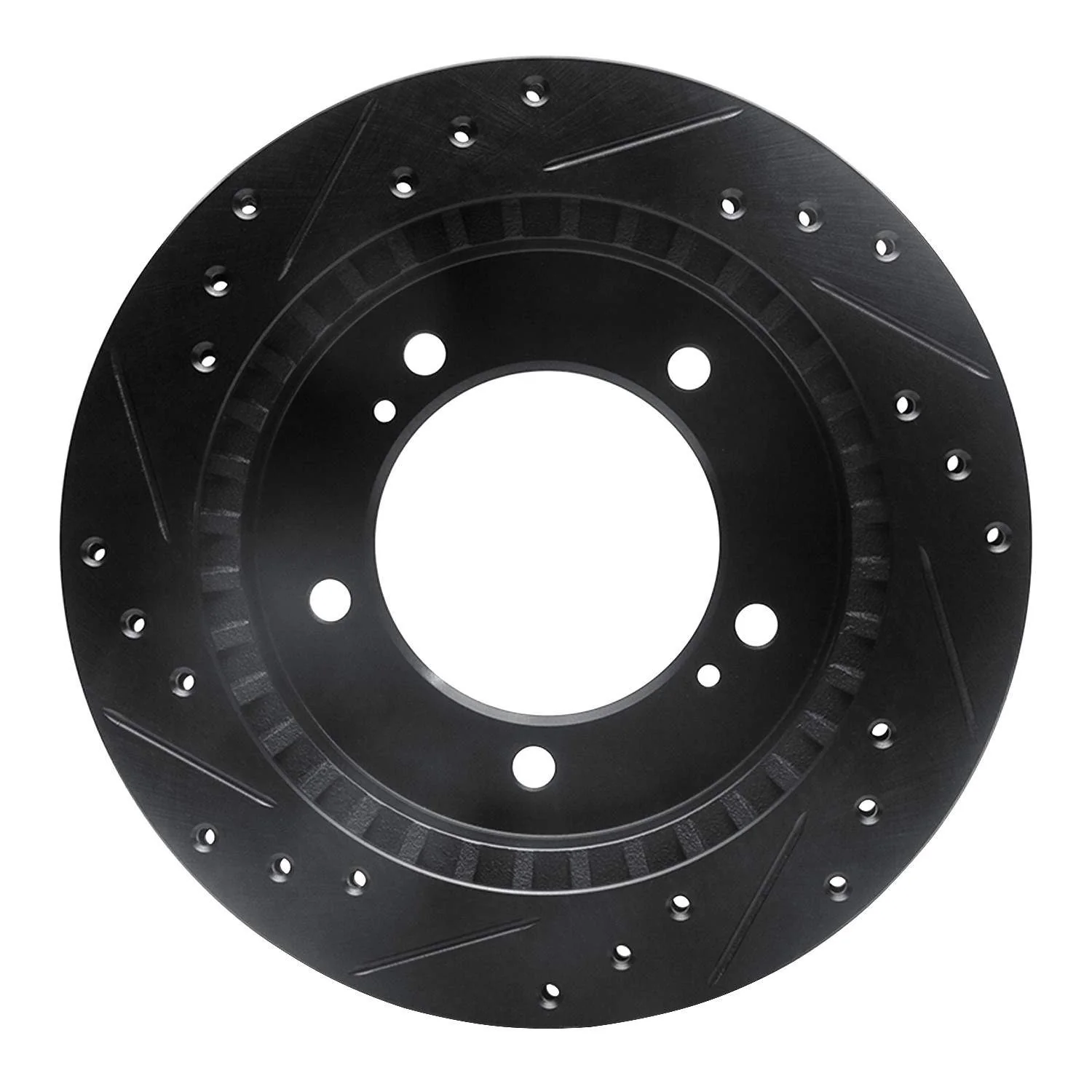 R1 Concepts 91-98 Chevrolet Tracker Front Right Drilled & Slotted Black Brake Rotor - Image 2