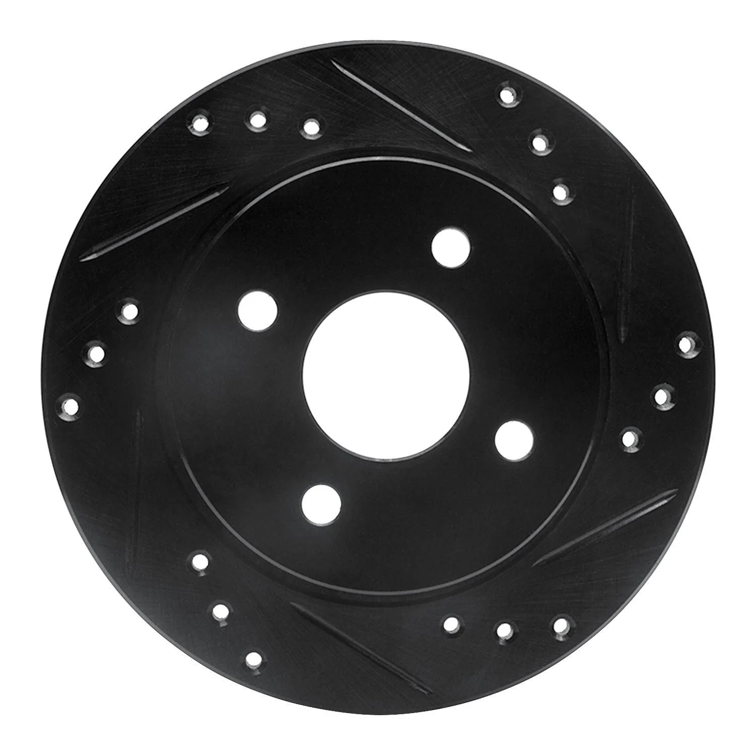 R1 Concepts 91-98 Saturn SL Rear Right Drilled & Slotted Black Brake Rotor