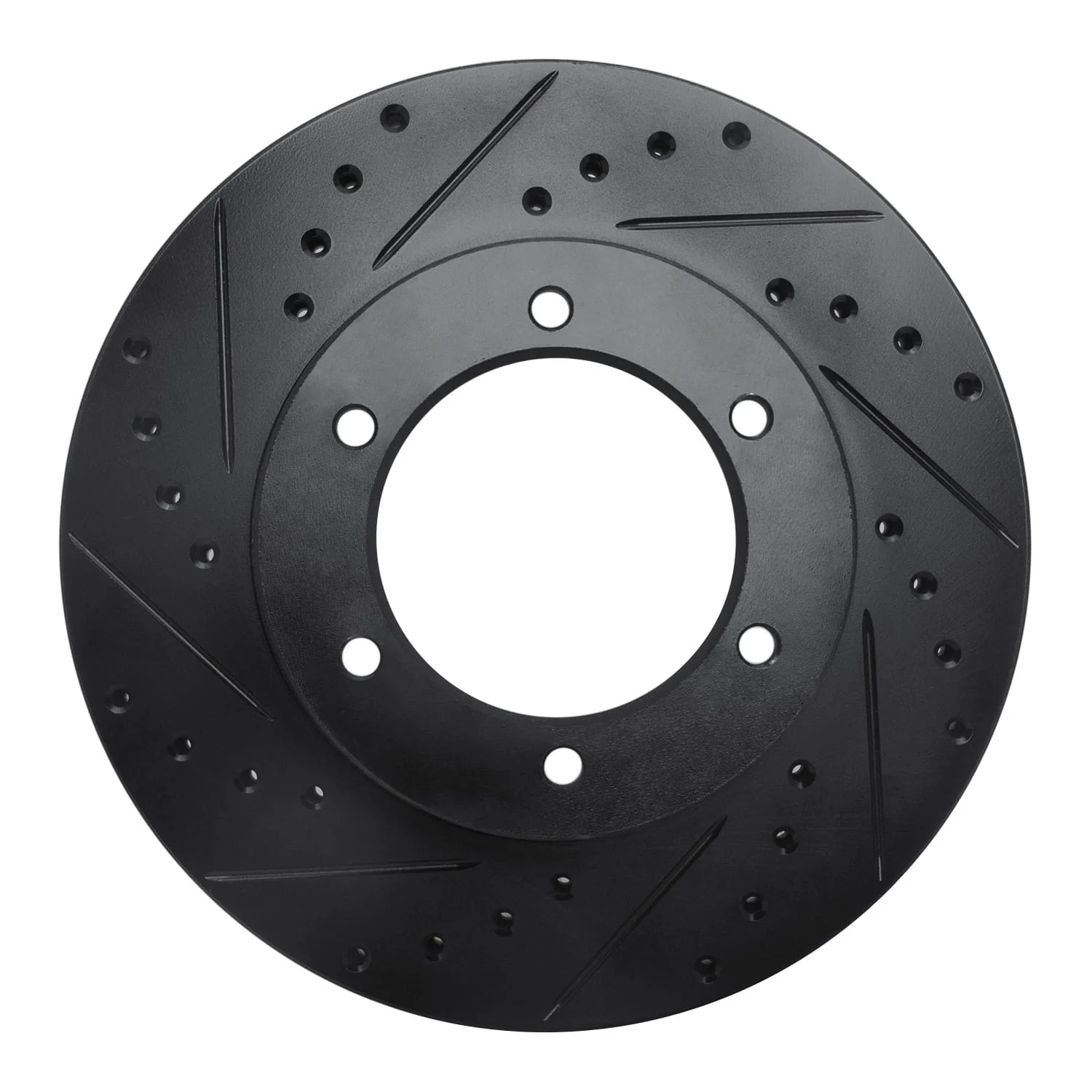 R1 Concepts 91-98 Toyota 4Runner Front Left Drilled & Slotted Black Brake Rotor