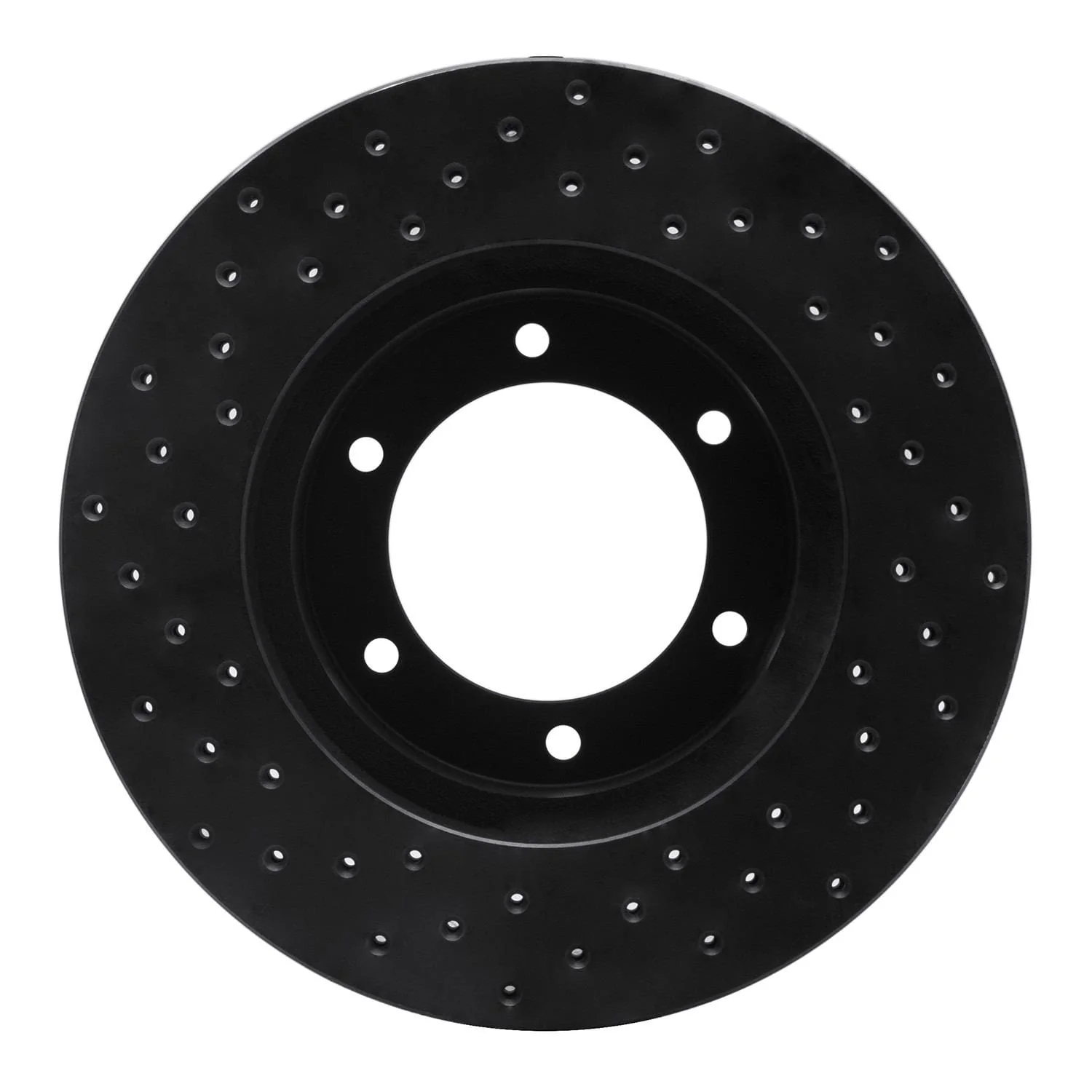 R1 Concepts 91-98 Toyota 4Runner Front Right Drilled Black Brake Rotor - Image 2