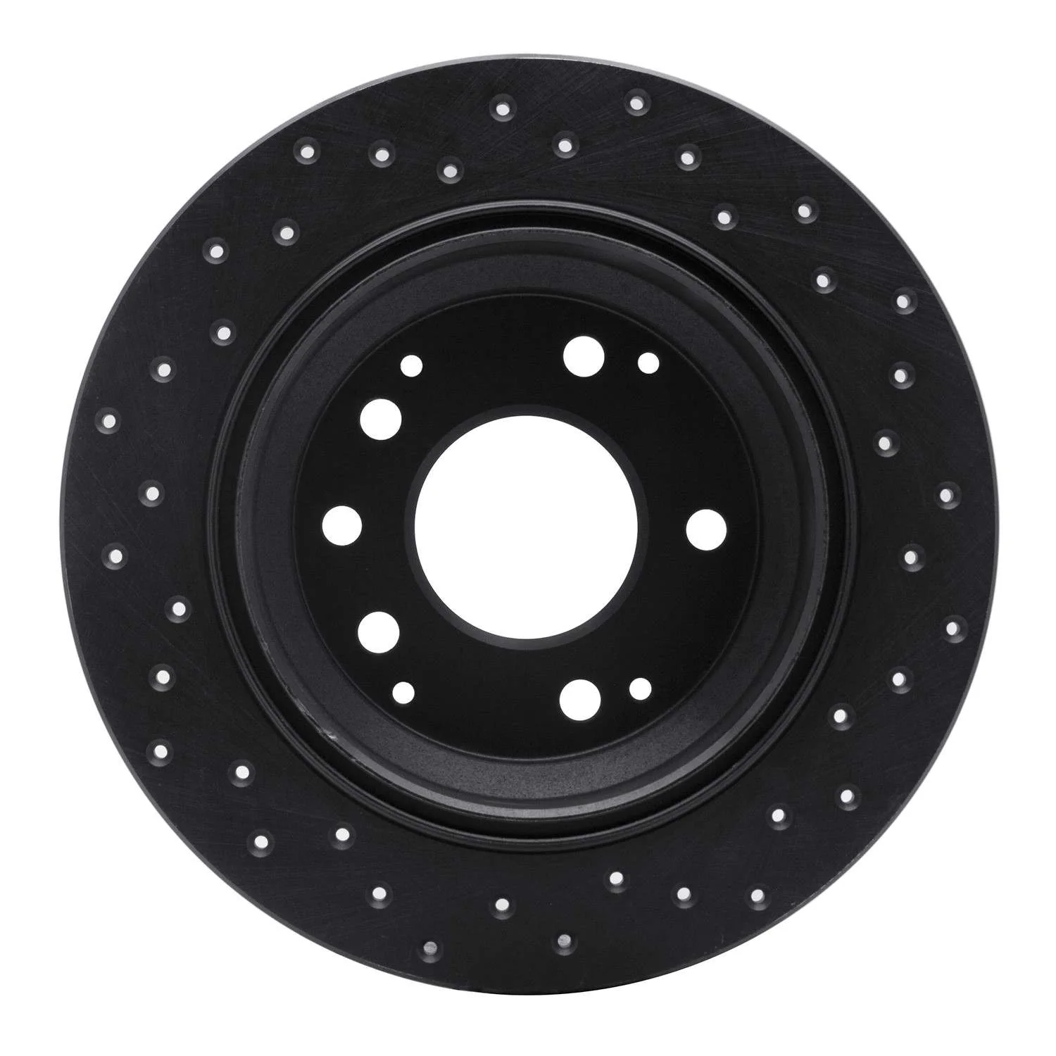 R1 Concepts 91-99 Acura Legend Rear Left Drilled Black Brake Rotor - Image 2