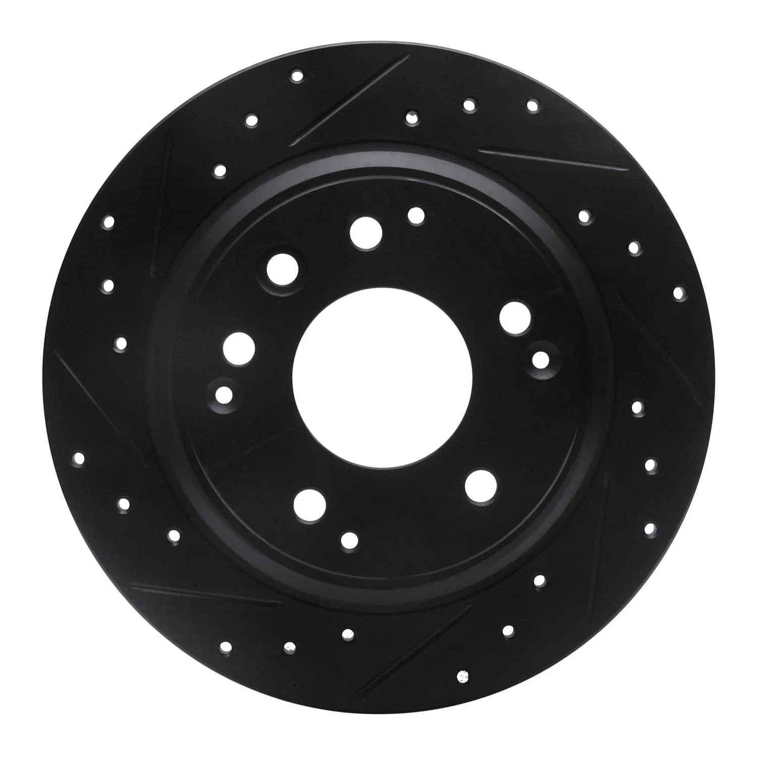 R1 Concepts 91-99 Acura Legend Rear Left Drilled & Slotted Black Brake Rotor