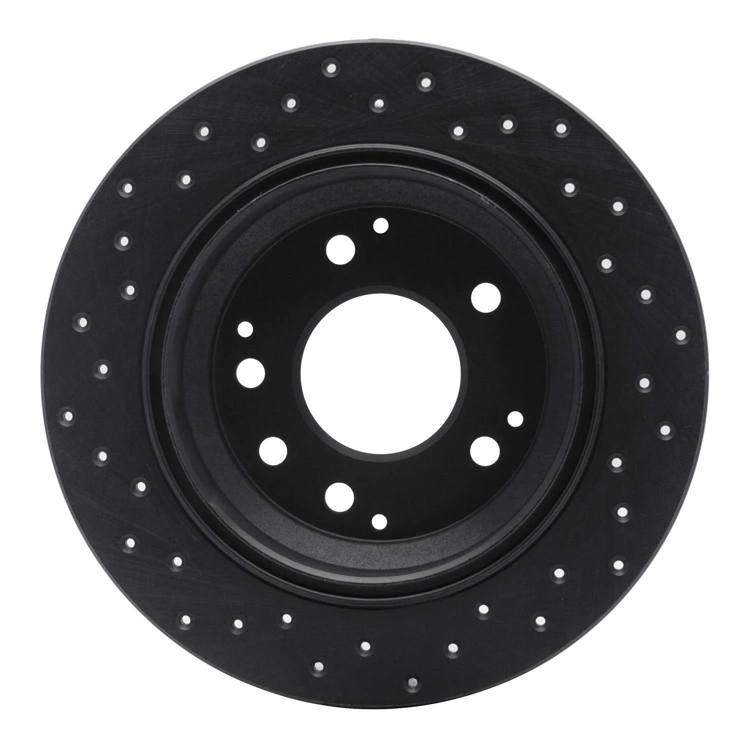 R1 Concepts 91-99 Acura Legend Rear Right Drilled Black Brake Rotor - Image 2