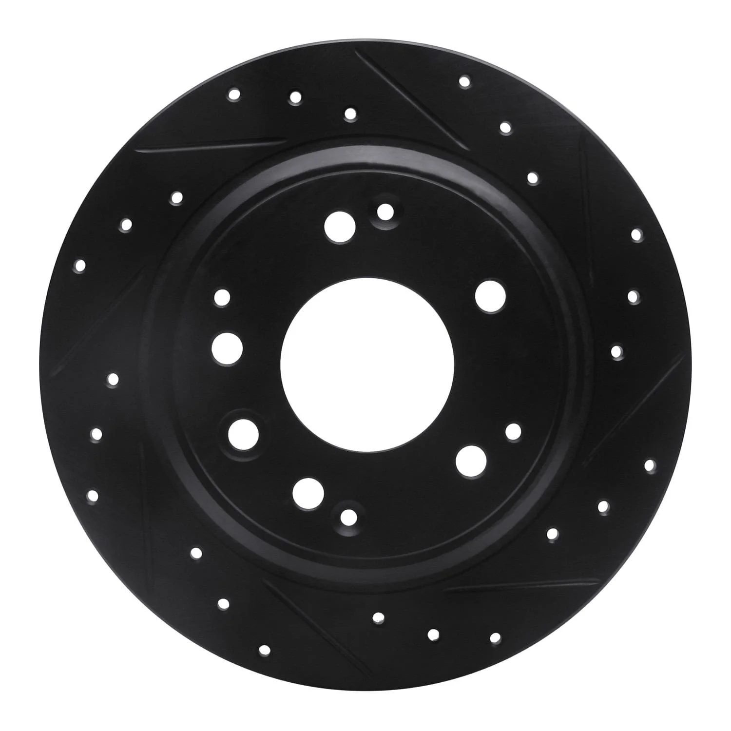 R1 Concepts 91-99 Acura RL Rear Right Drilled & Slotted Black Brake Rotor