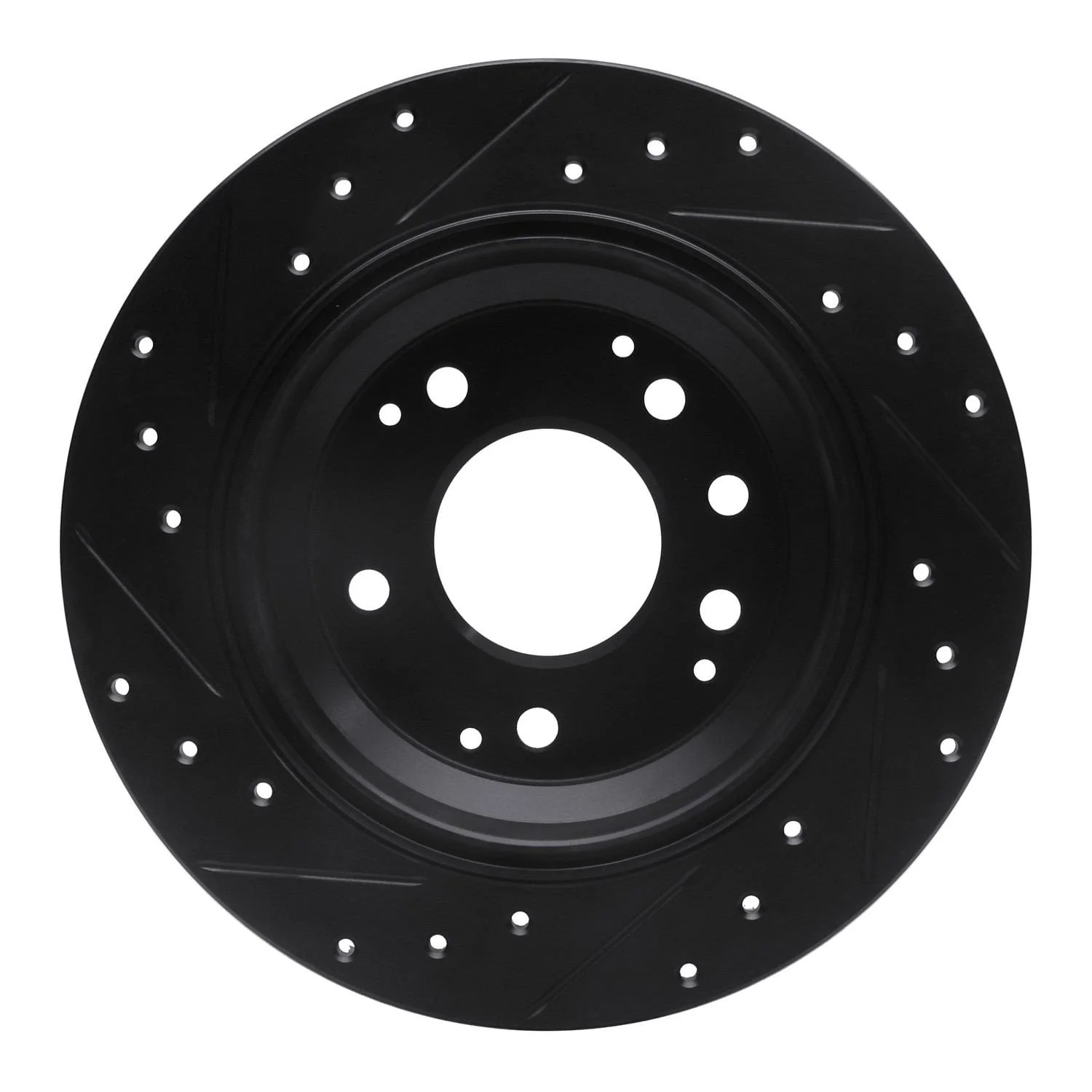 R1 Concepts 91-99 Acura RL Rear Right Drilled & Slotted Black Brake Rotor - Image 2