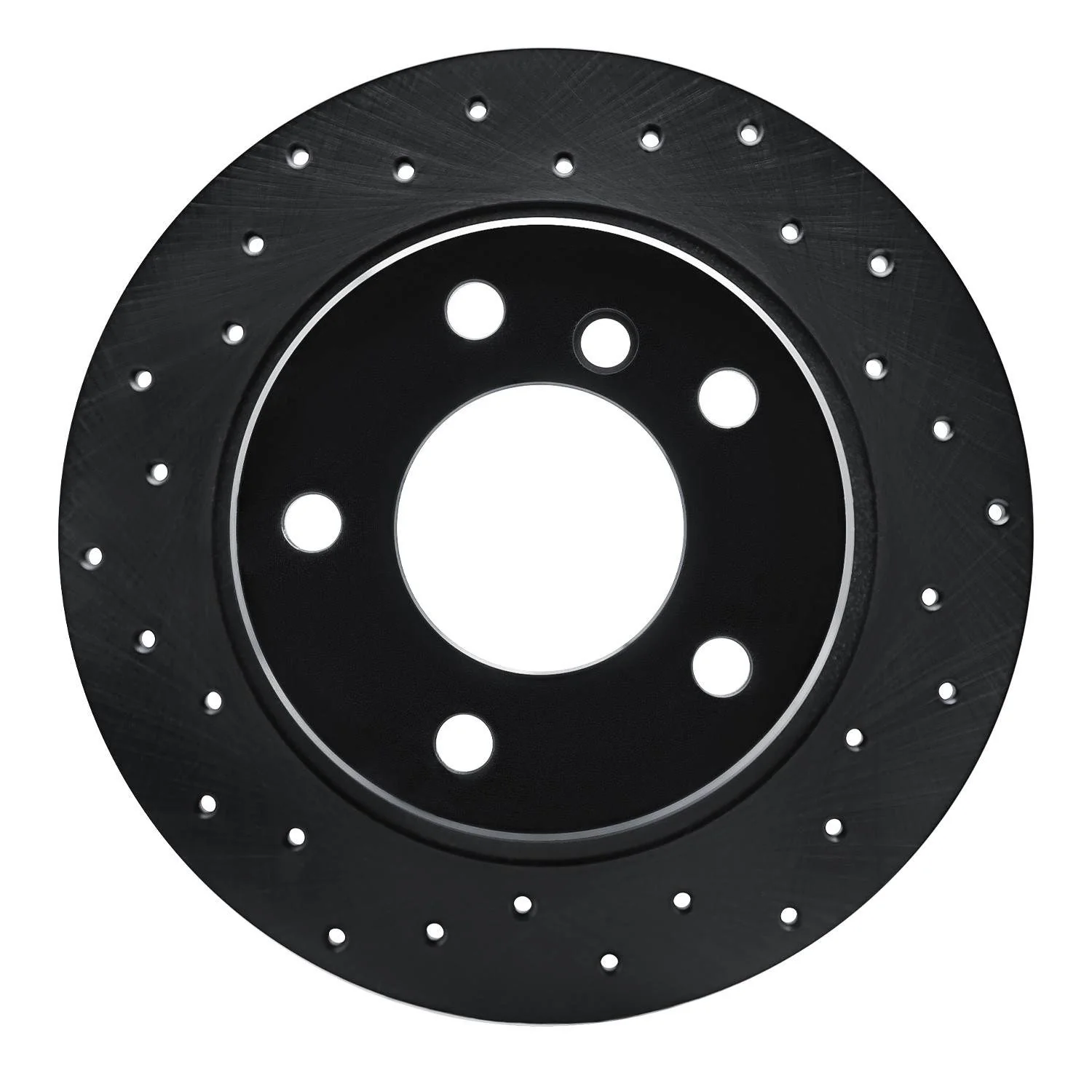R1 Concepts 91-99 BMW 318i Rear Left Drilled Black Brake Rotor