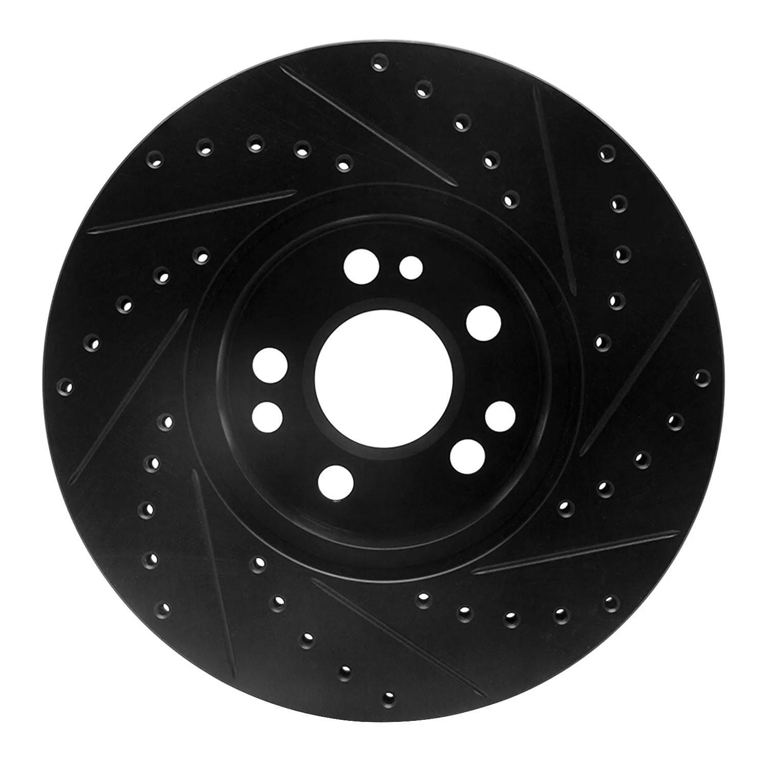 R1 Concepts 91-99 Mercedes-Benz 300SD Front Left Drilled & Slotted Black Brake Rotor - Image 2