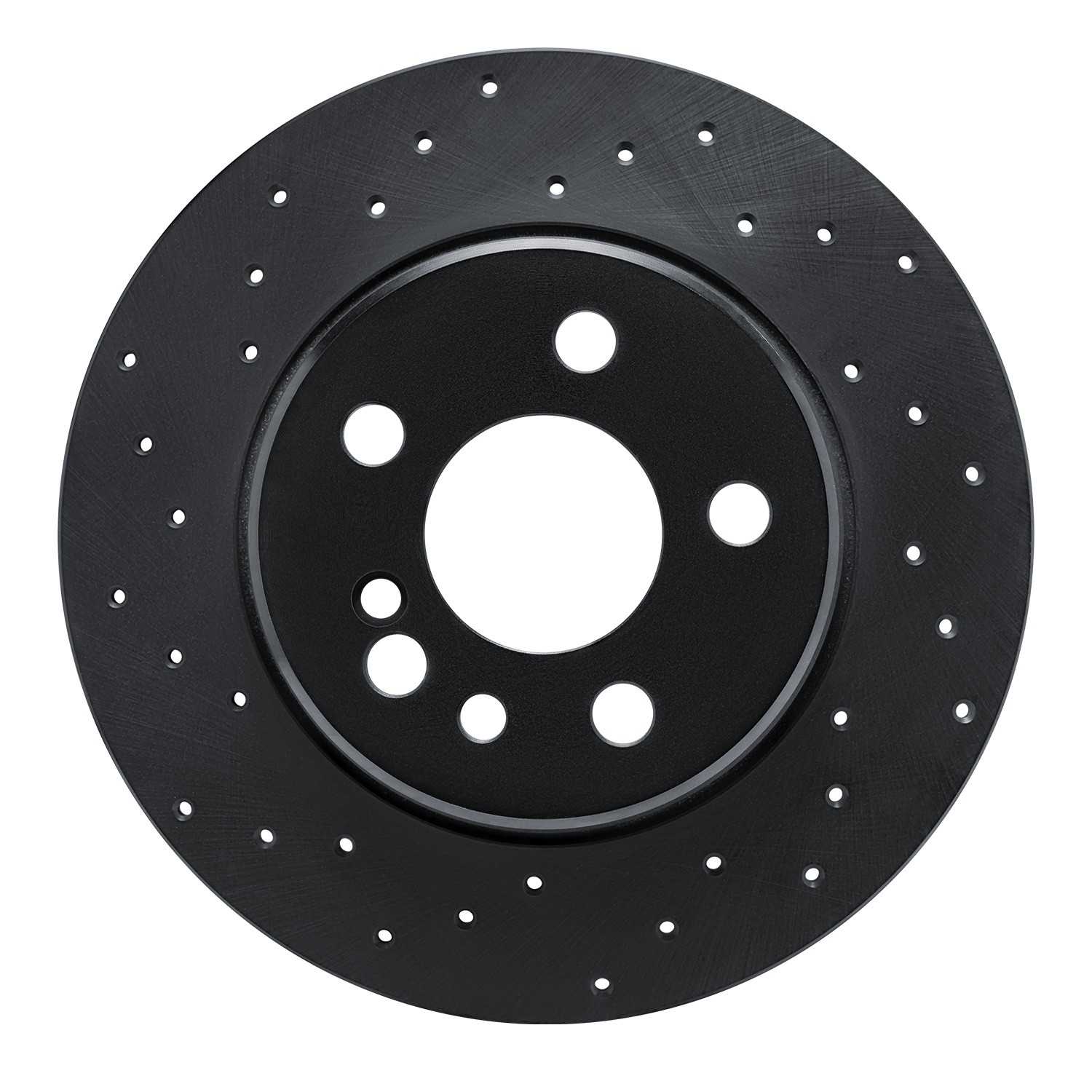 R1 Concepts 91-99 Mercedes-Benz 300SD Rear Left Drilled Black Brake Rotor