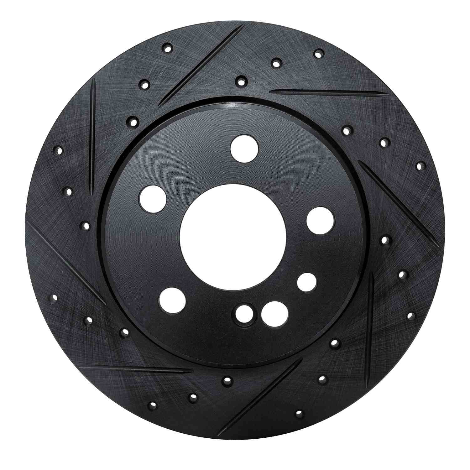 R1 Concepts 91-99 Mercedes-Benz 300SE Rear Left Drilled & Slotted Black Brake Rotor