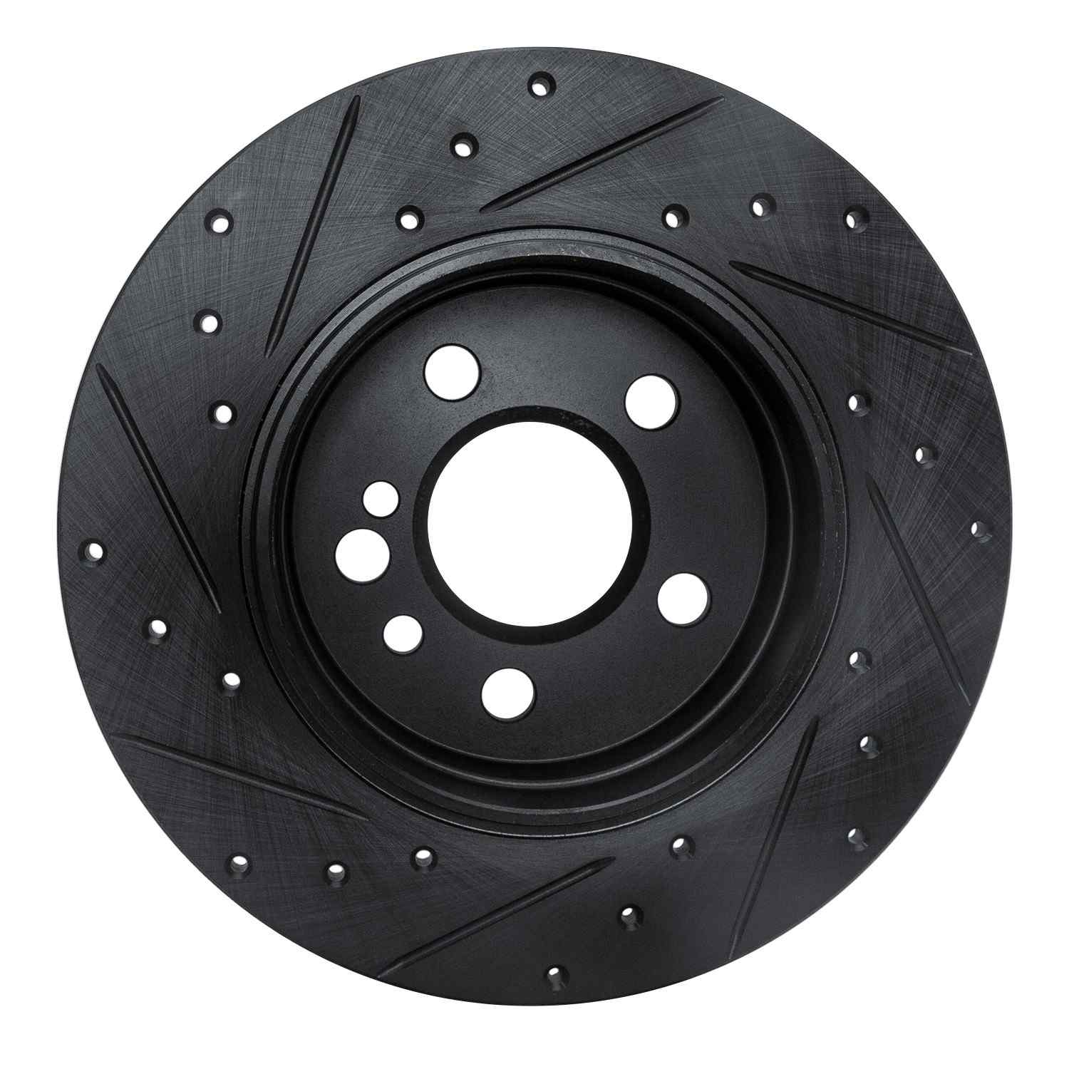 R1 Concepts 91-99 Mercedes-Benz S320 Rear Right Drilled & Slotted Black Brake Rotor - Image 2