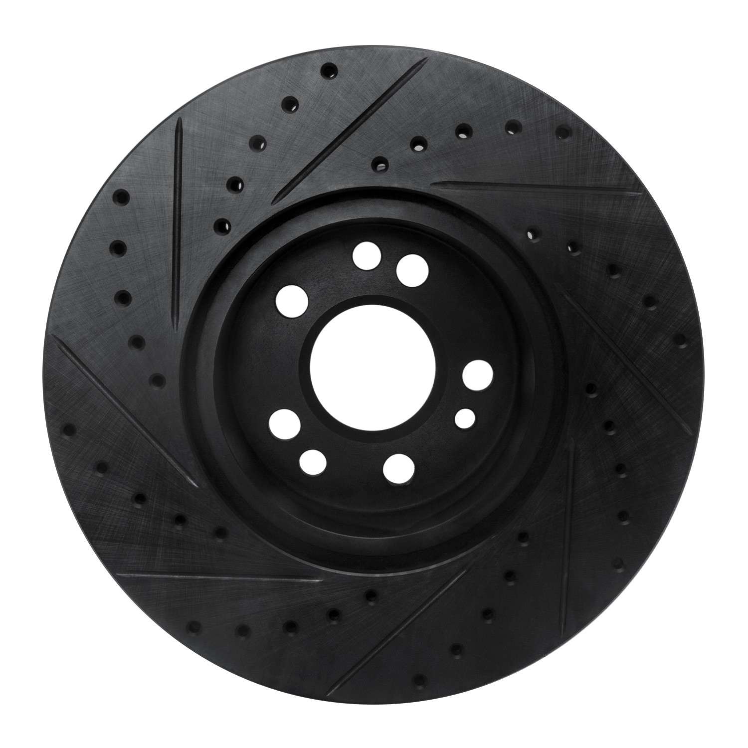 R1 Concepts 91-99 Mercedes-Benz S350 Front Right Drilled & Slotted Black Brake Rotor - Image 2