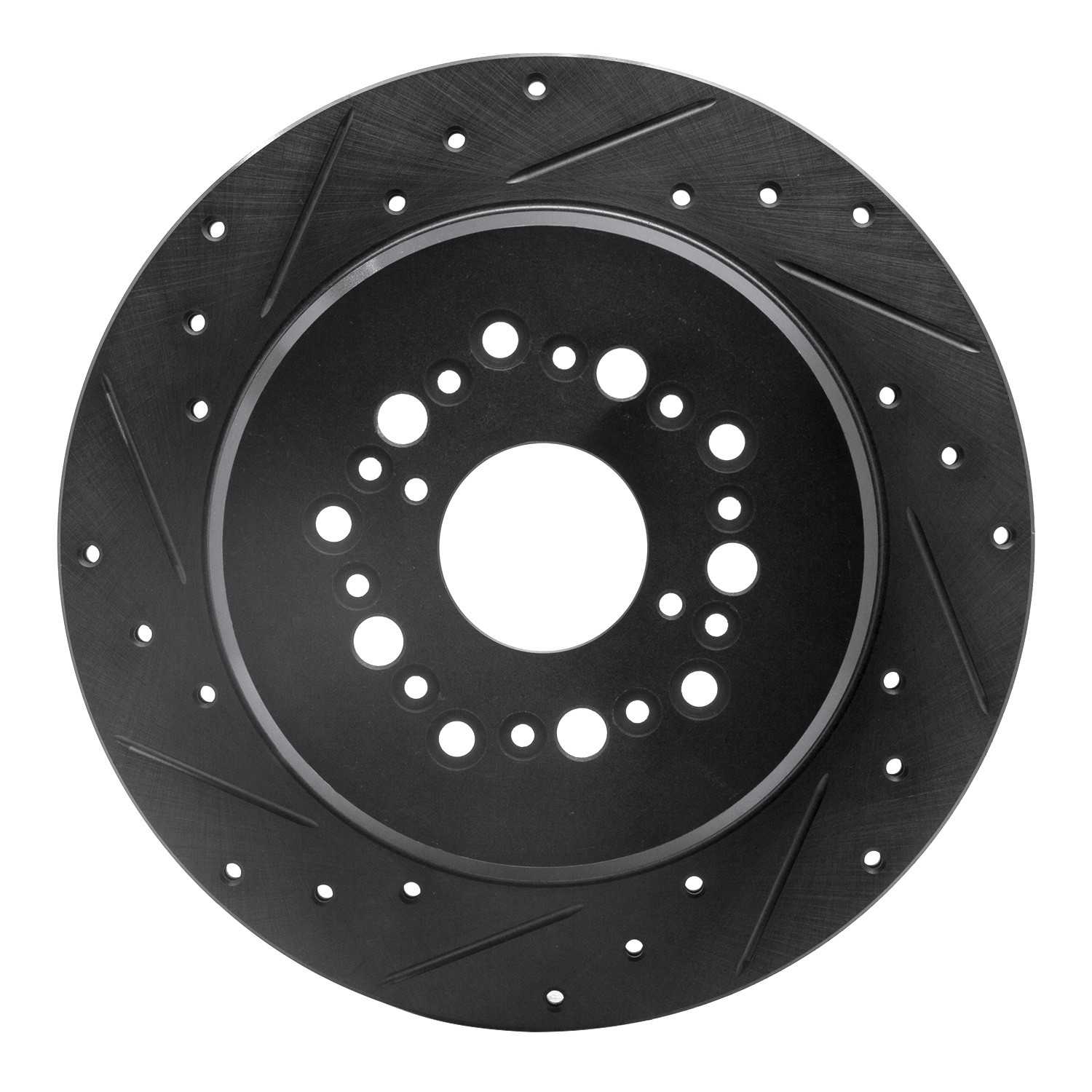 R1 Concepts 92-00 Lexus LS400 Rear Left Drilled & Slotted Black Brake Rotor