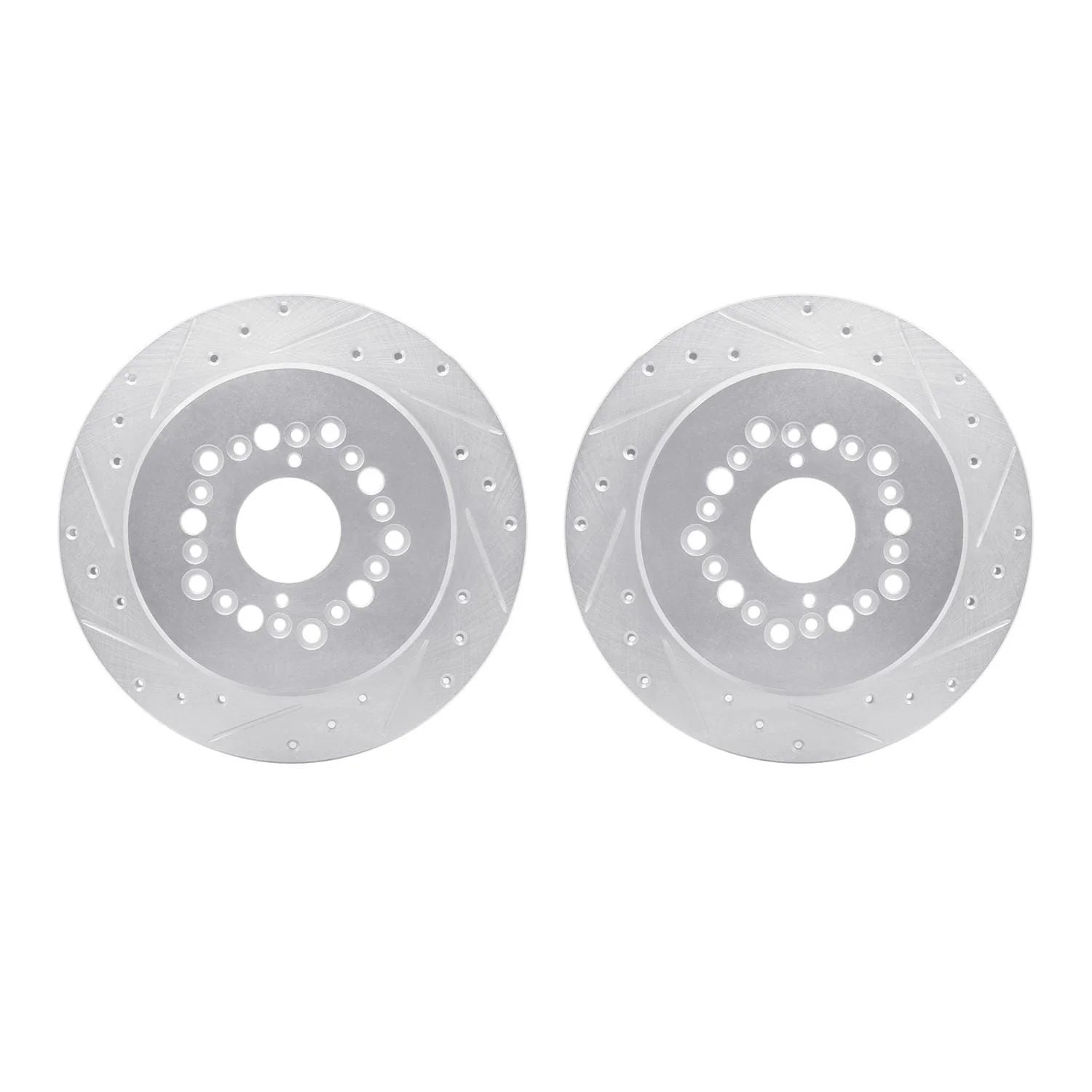 R1 Concepts 92-00 Lexus SC300 Rear Drilled & Slotted Silver Brake Rotor Set