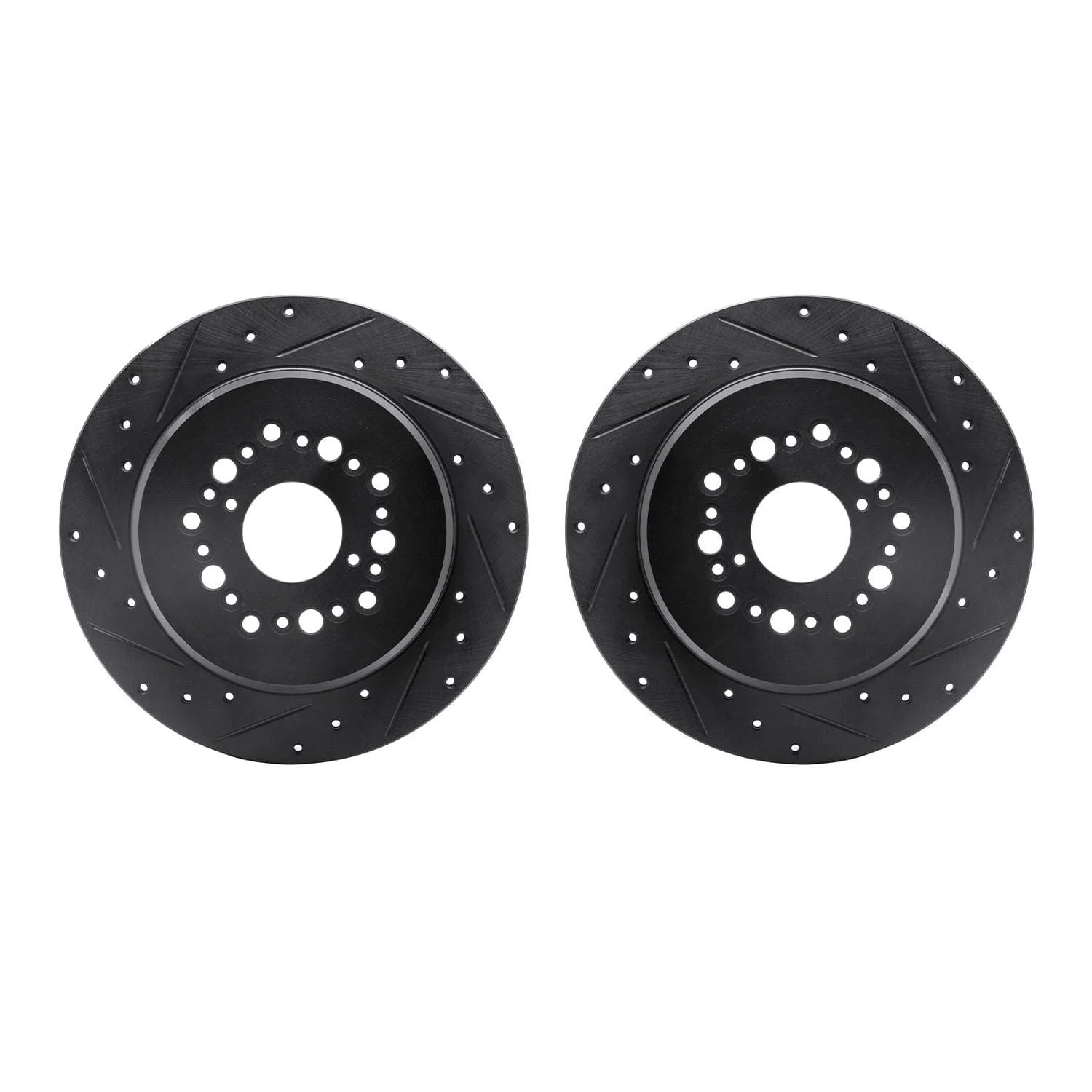 R1 Concepts 92-00 Lexus SC400 Rear Drilled & Slotted Black Brake Rotor Set