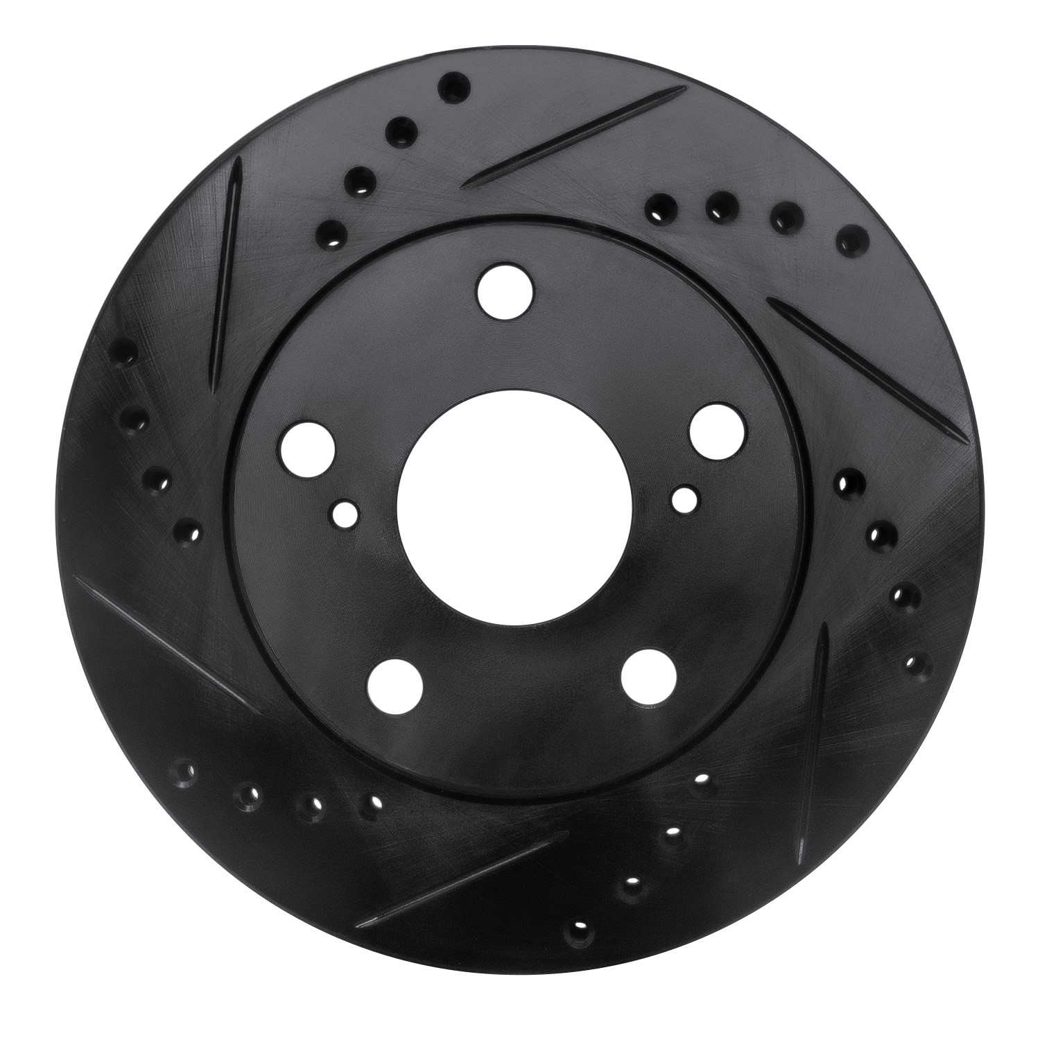 R1 Concepts 92-01 Toyota Camry Front Left Drilled & Slotted Black Brake Rotor