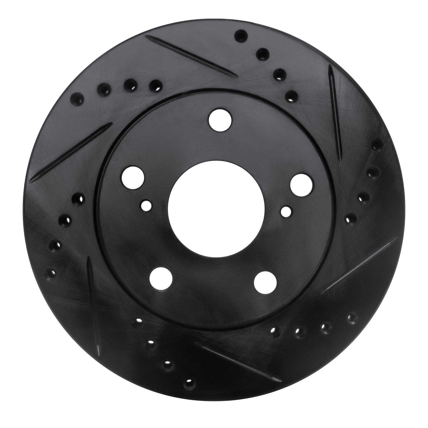 R1 Concepts 92-01 Toyota Camry Front Right Drilled & Slotted Black Brake Rotor