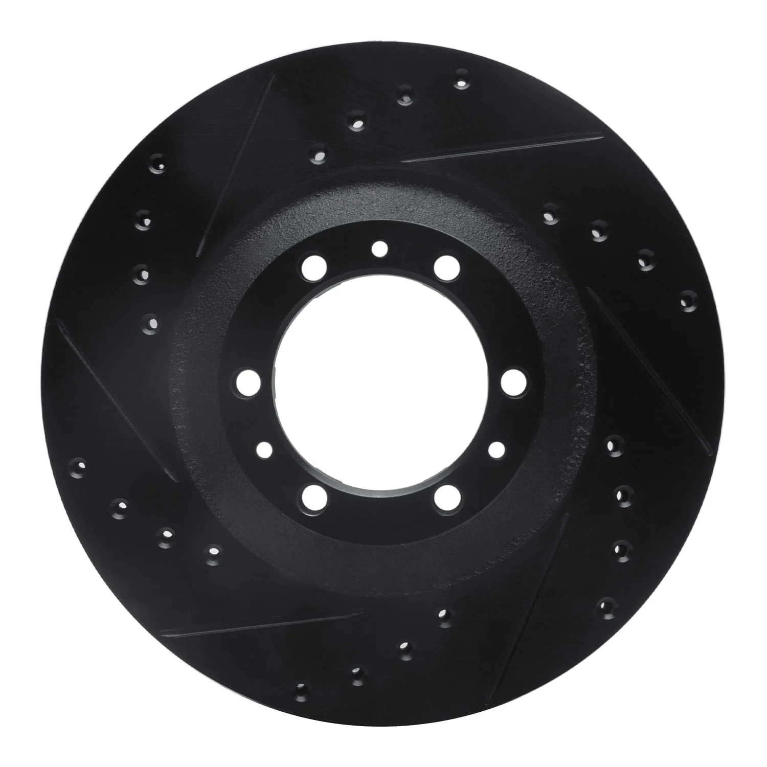 R1 Concepts 92-02 Acura SLX Front Left Drilled & Slotted Black Brake Rotor