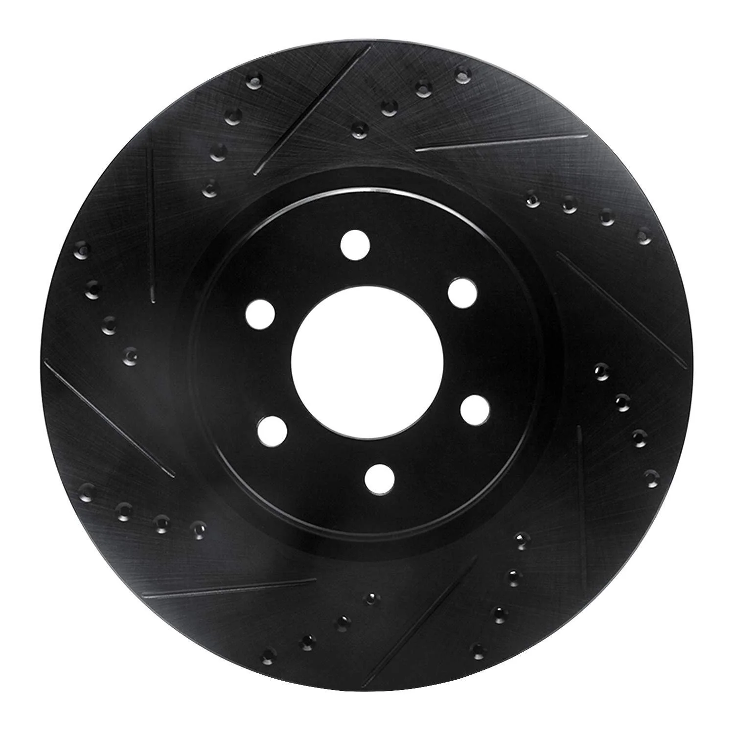 R1 Concepts 92-02 Dodge Viper Front Left Drilled & Slotted Black Brake Rotor