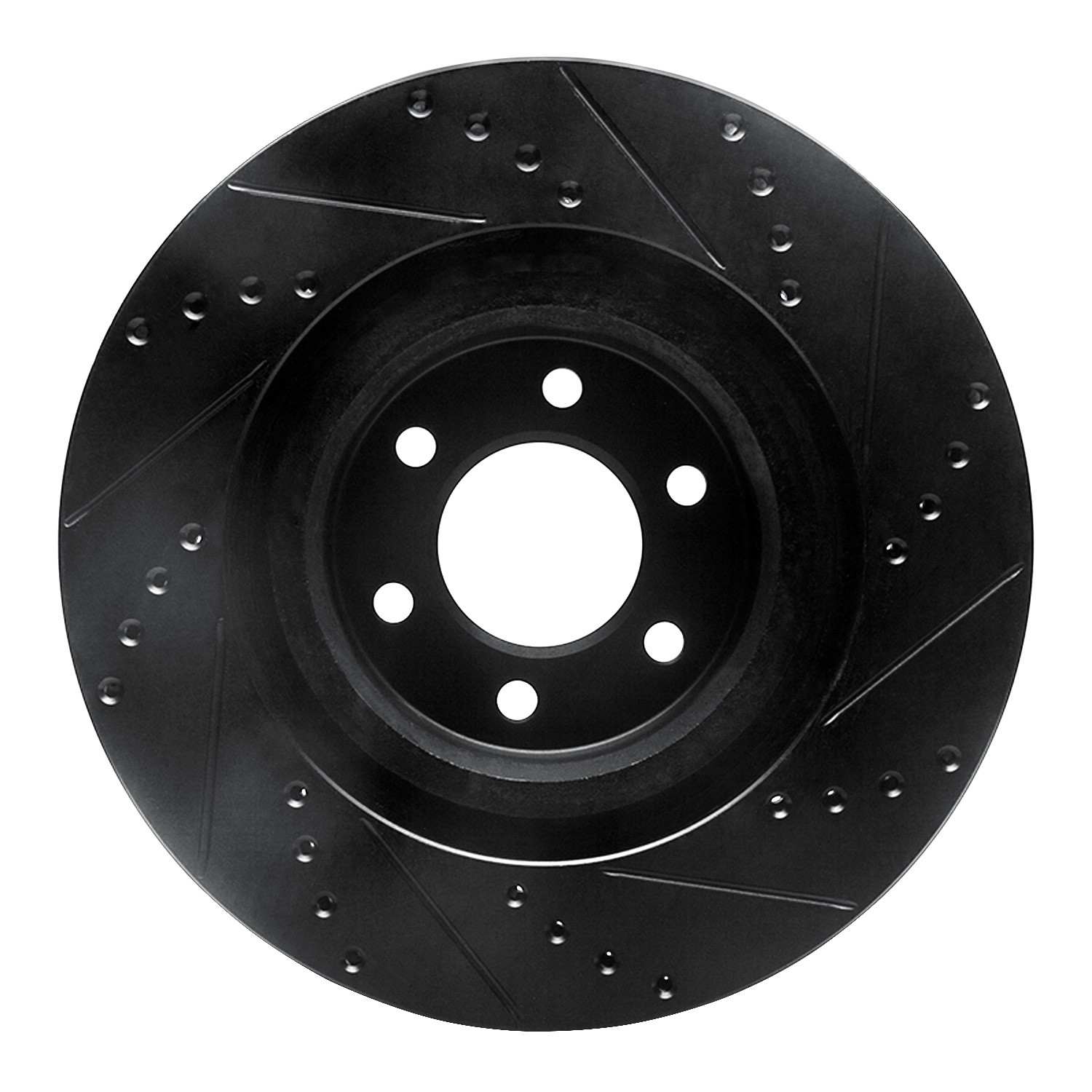 R1 Concepts 92-02 Dodge Viper Front Left Drilled & Slotted Black Brake Rotor - Image 2