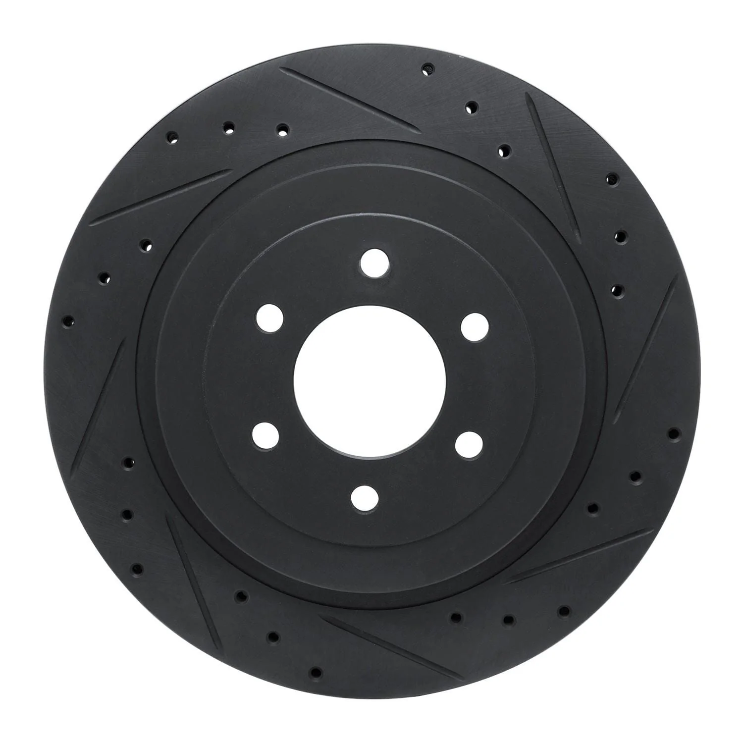 R1 Concepts 92-02 Dodge Viper Rear Right Drilled & Slotted Black Brake Rotor