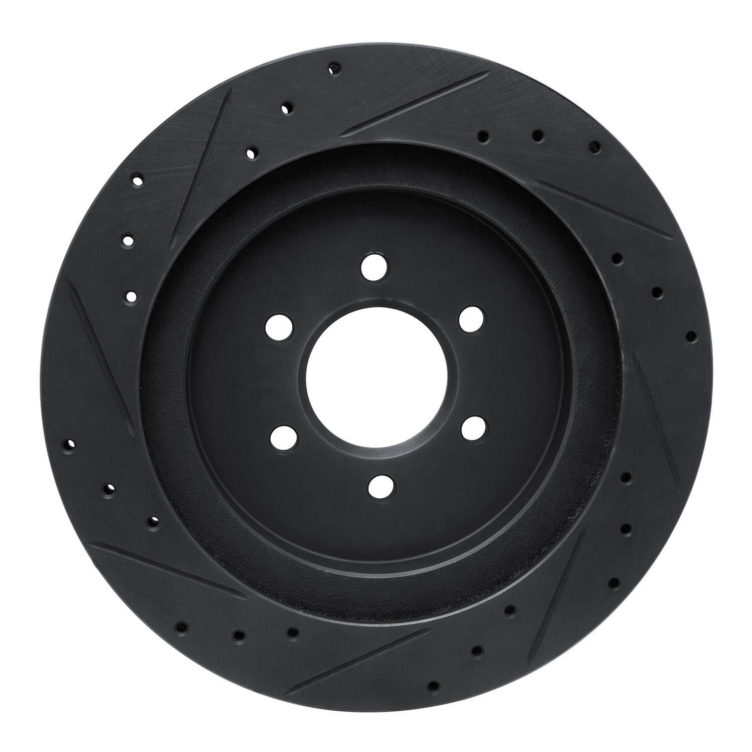 R1 Concepts 92-02 Dodge Viper Rear Right Drilled & Slotted Black Brake Rotor - Image 2