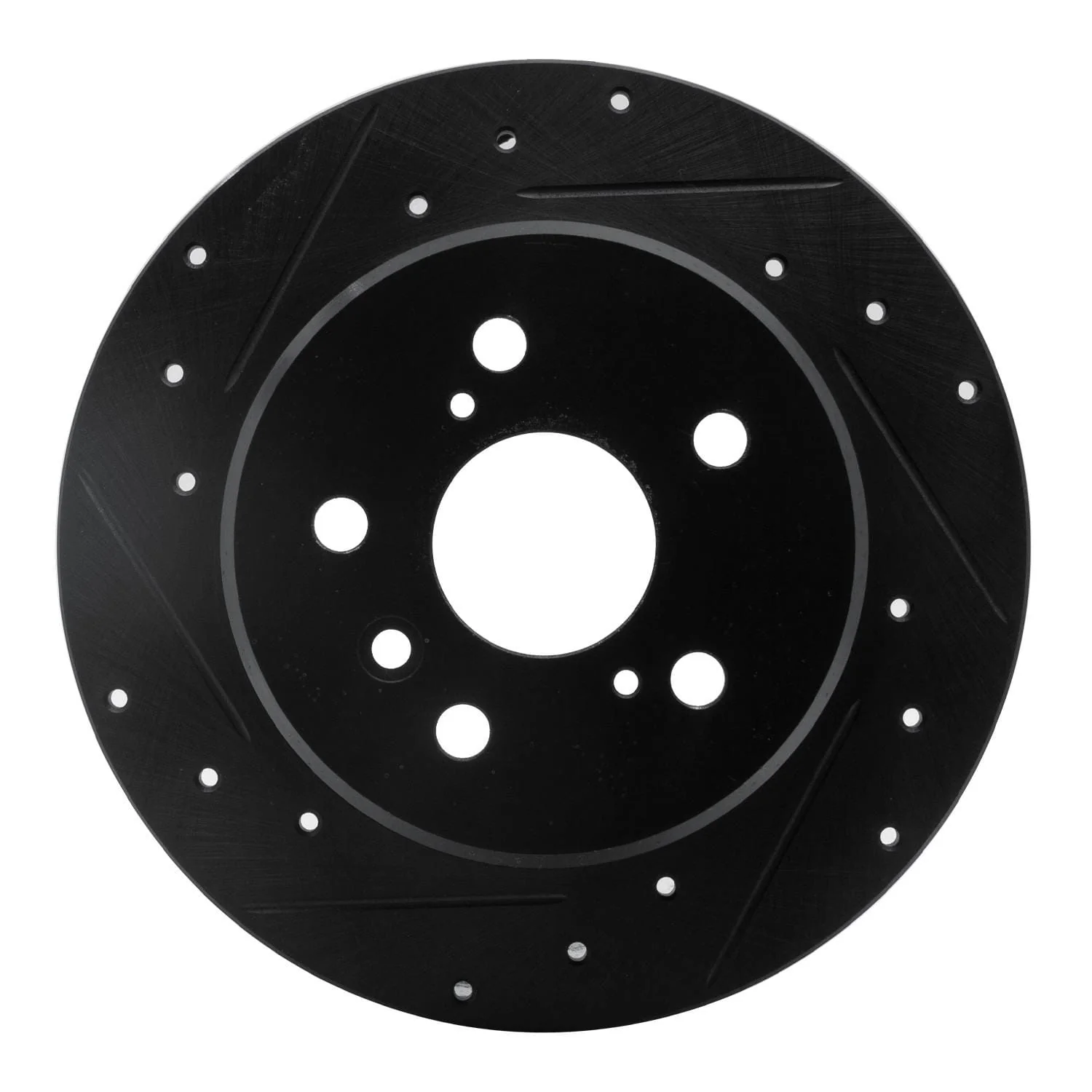 R1 Concepts 92-03 Lexus ES300 Rear Left Drilled & Slotted Black Brake Rotor