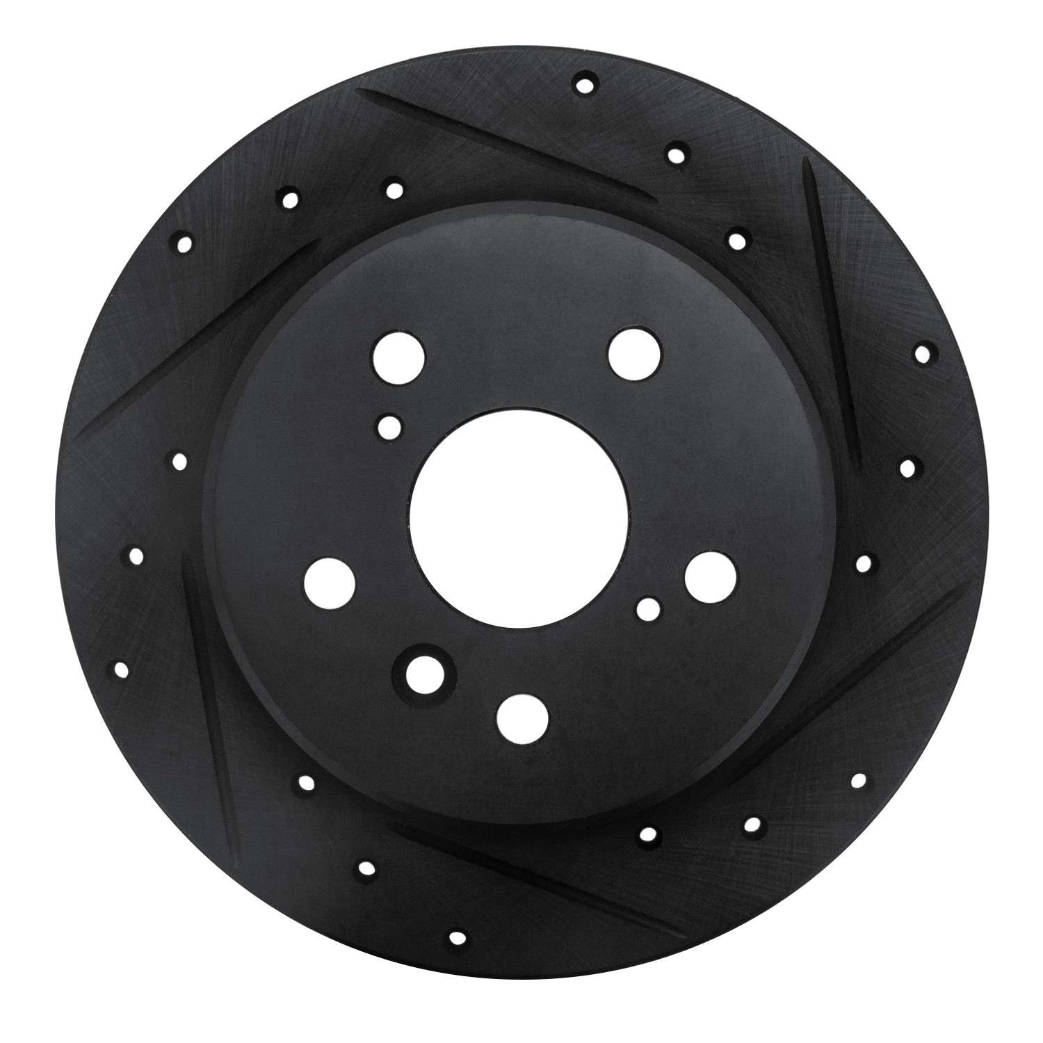 R1 Concepts 92-03 Lexus ES300 Rear Right Drilled & Slotted Black Brake Rotor