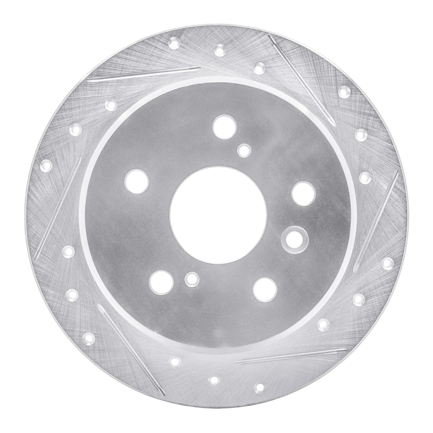 R1 Concepts 92-03 Lexus ES300 Rear Right Drilled & Slotted Silver Brake Rotor