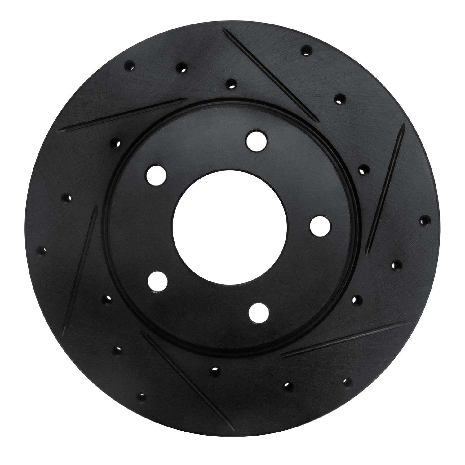 R1 Concepts 92-03 Mazda 626 Front Right Drilled & Slotted Black Brake Rotor
