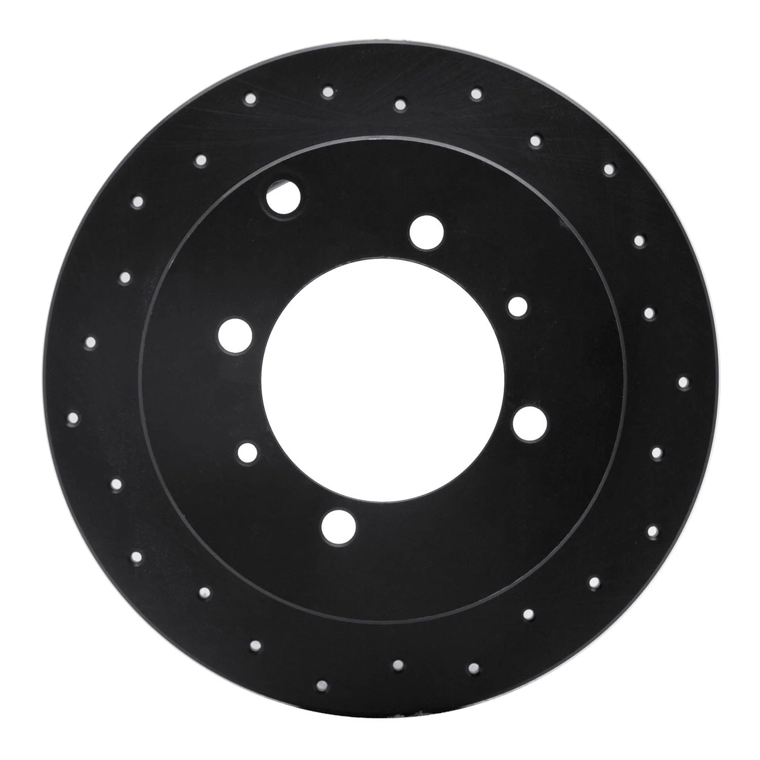 R1 Concepts 92-04 Dodge Colt Rear Right Drilled Black Brake Rotor
